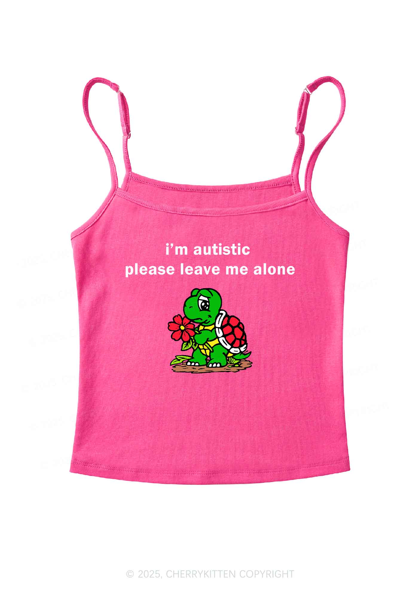 Im Autistic Leave Me Alone Y2K Spaghetti Strap Cami Cherrykitten - Image 5