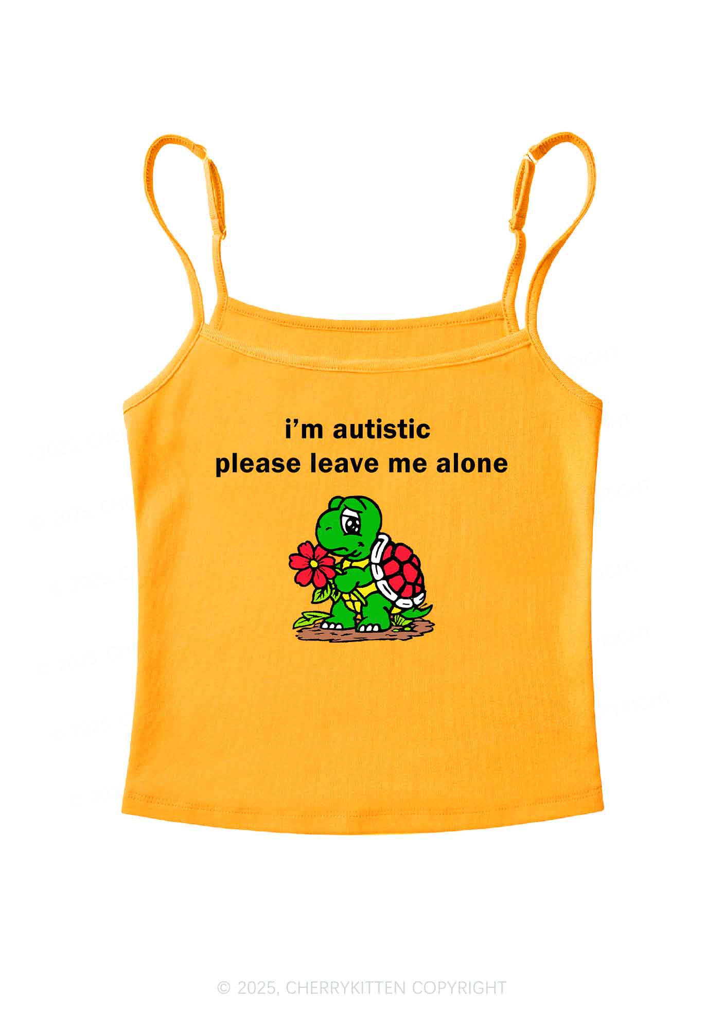 Im Autistic Leave Me Alone Y2K Spaghetti Strap Cami Cherrykitten - Image 6