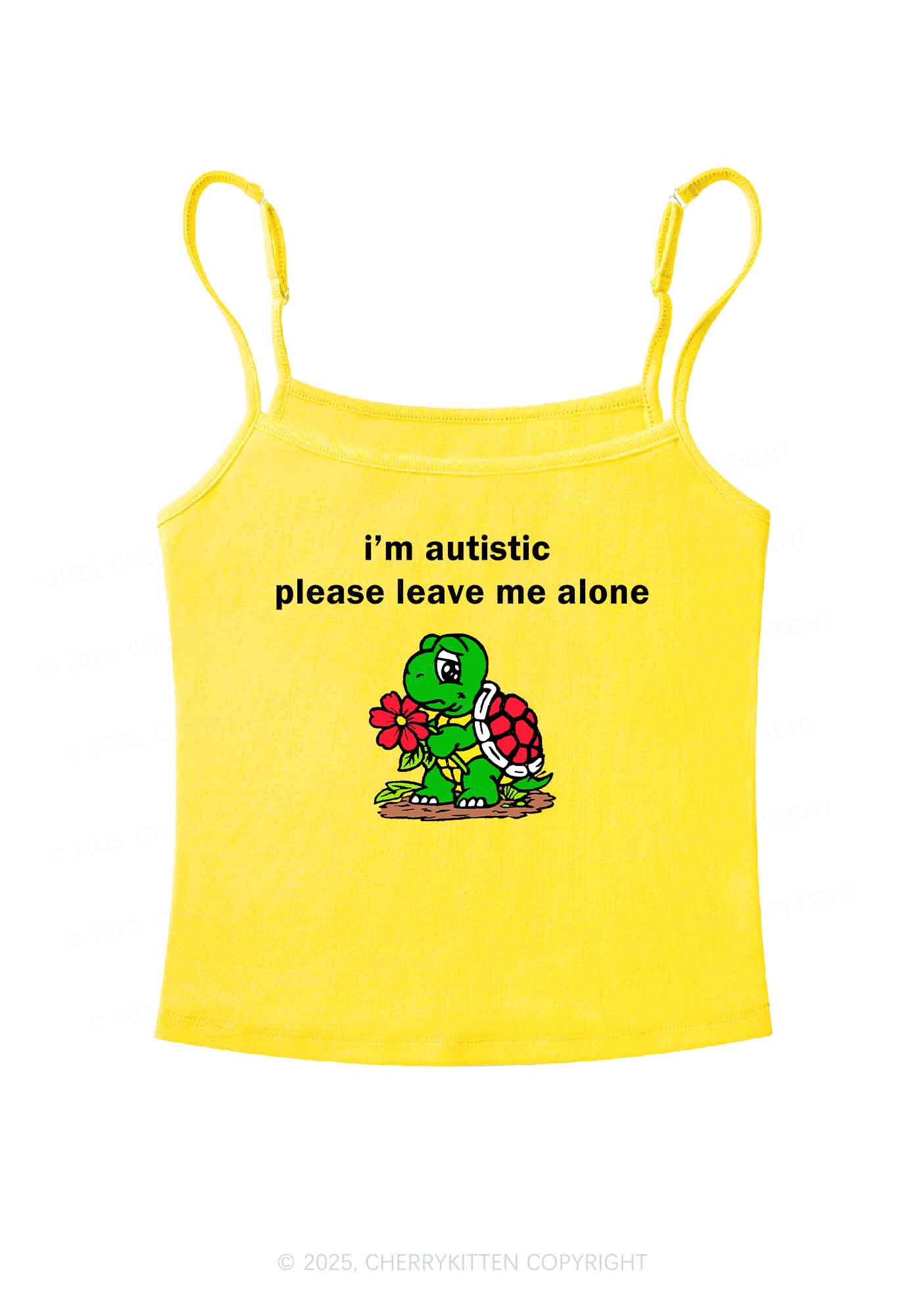 Im Autistic Leave Me Alone Y2K Spaghetti Strap Cami Cherrykitten - Image 7