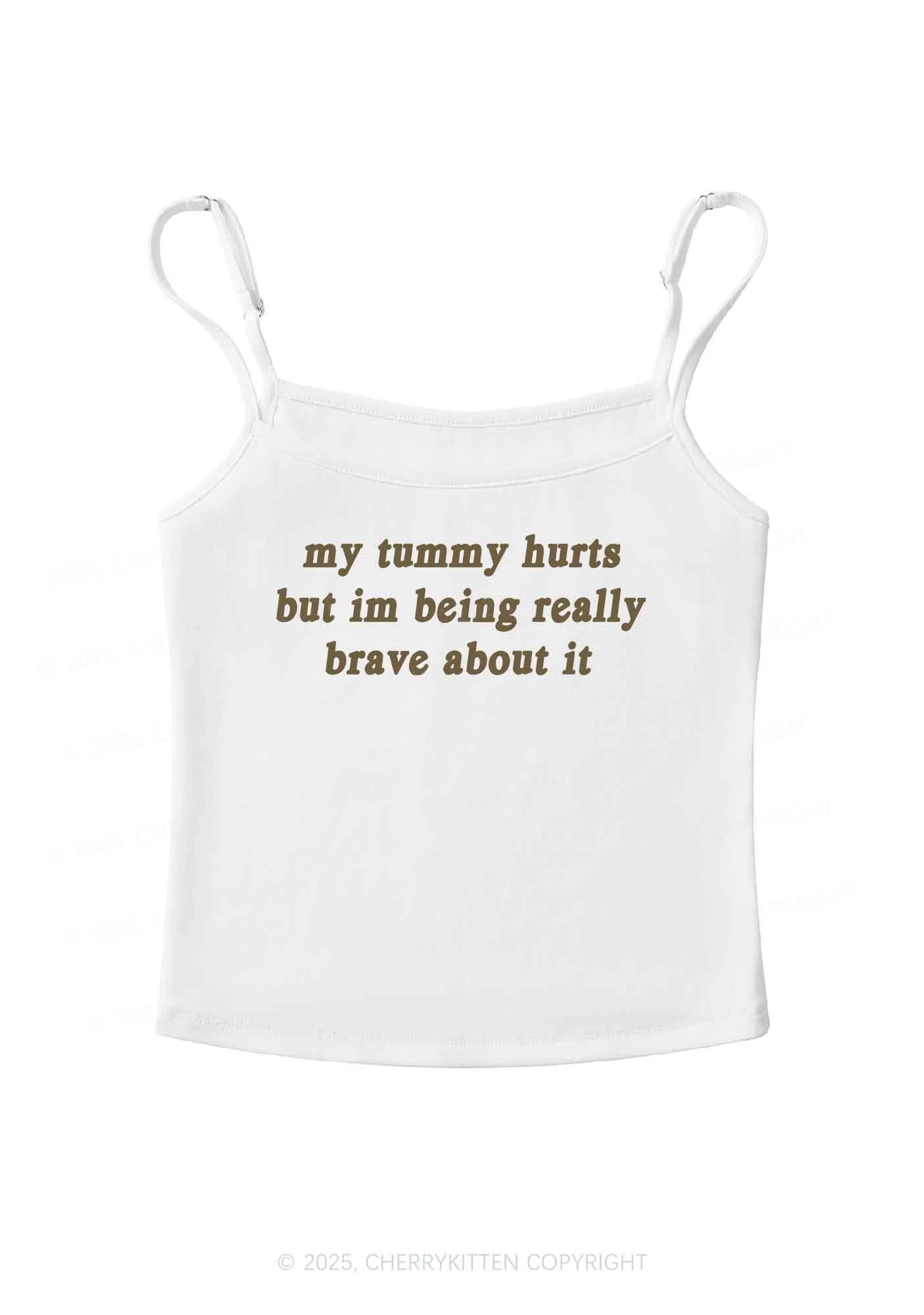Im Being Really Brave About It Y2K Spaghetti Strap Cami Cherrykitten - Image 3