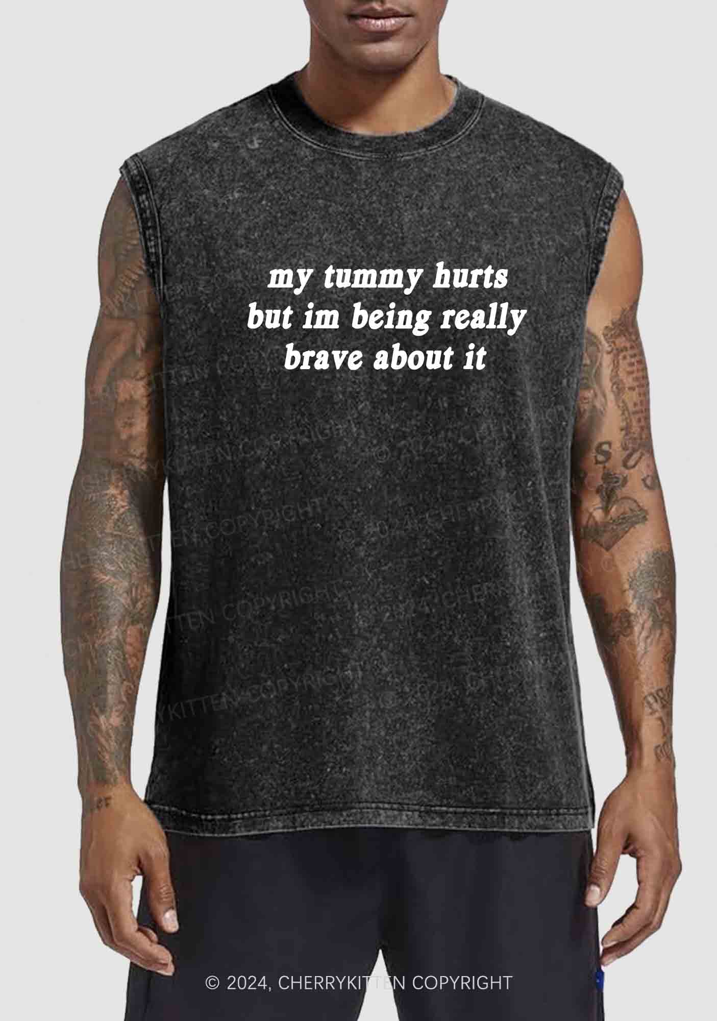 Im Being Really Brave About It Y2K Washed Tank Cherrykitten - Image 2