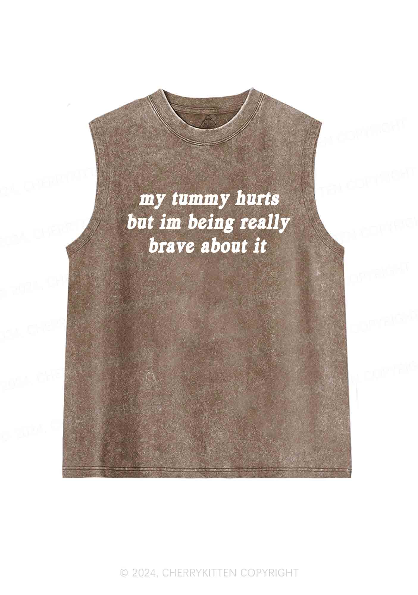 Im Being Really Brave About It Y2K Washed Tank Cherrykitten - Image 5