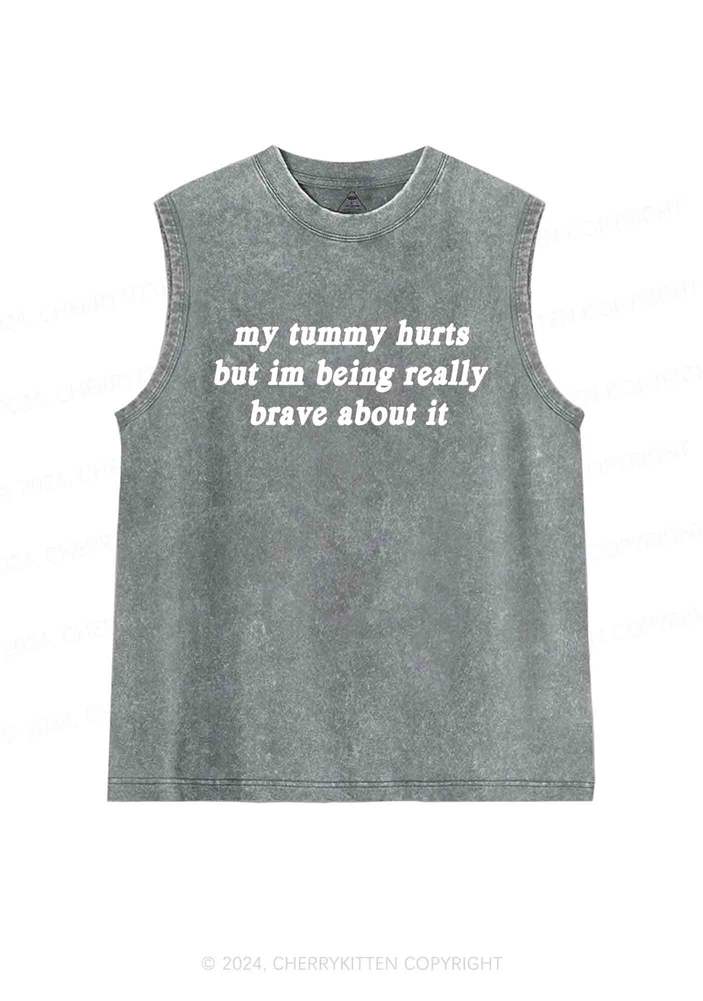 Im Being Really Brave About It Y2K Washed Tank Cherrykitten - Image 6