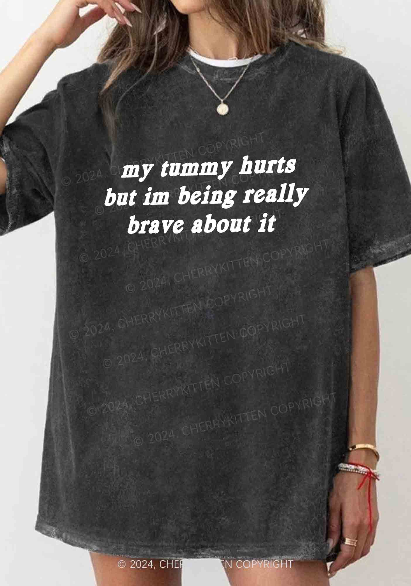 Im Being Really Brave About It Y2K Washed Tee Cherrykitten - Image 2
