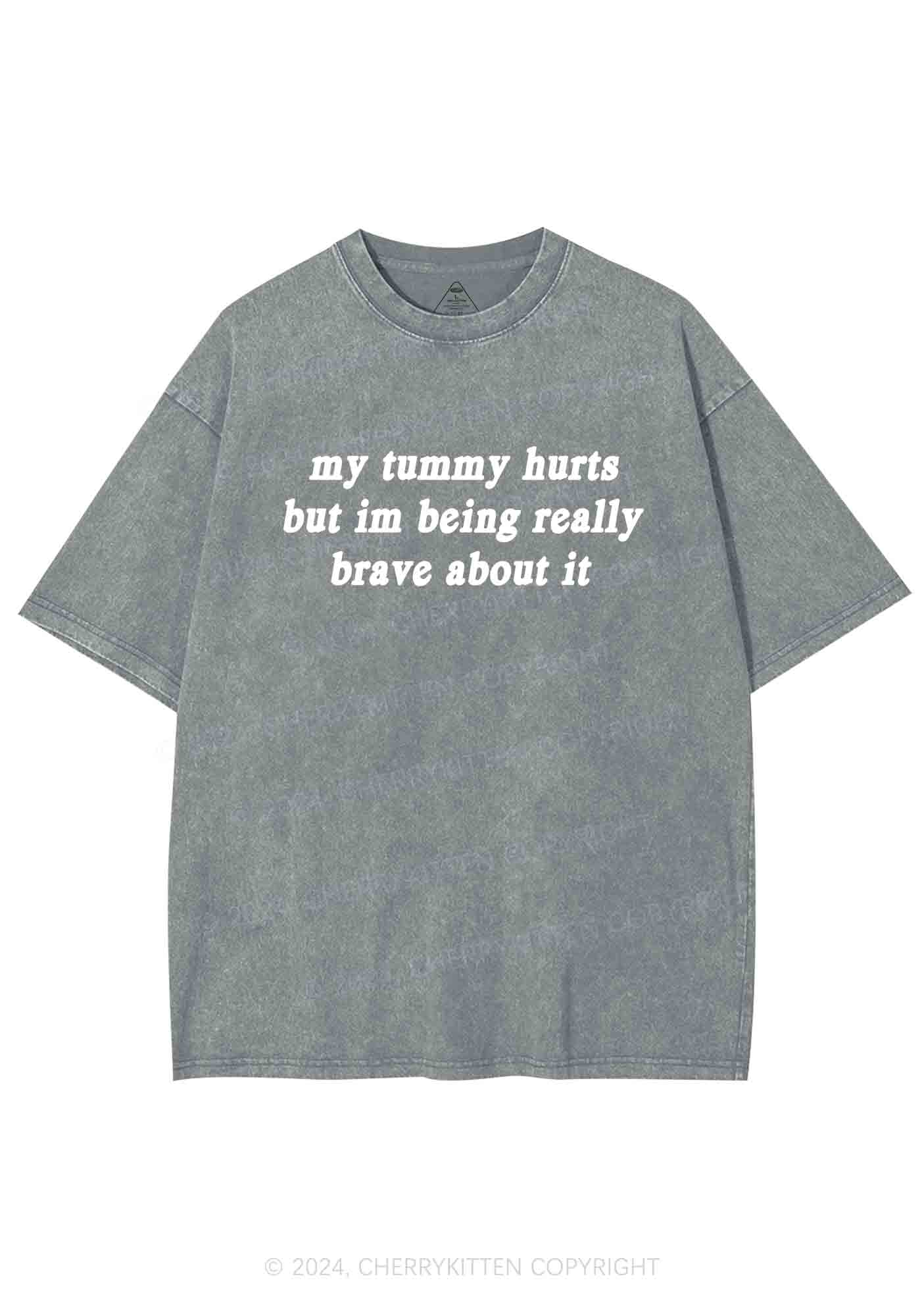 Im Being Really Brave About It Y2K Washed Tee Cherrykitten - Image 6
