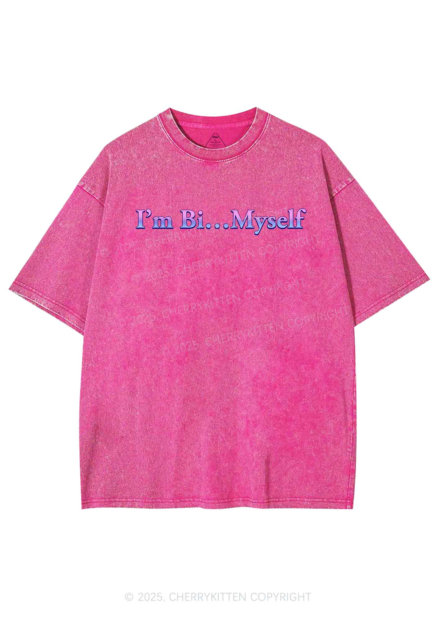 Im Bi Myself Pride Y2K Shirts Washed Tee Cherrykitten - Image 3