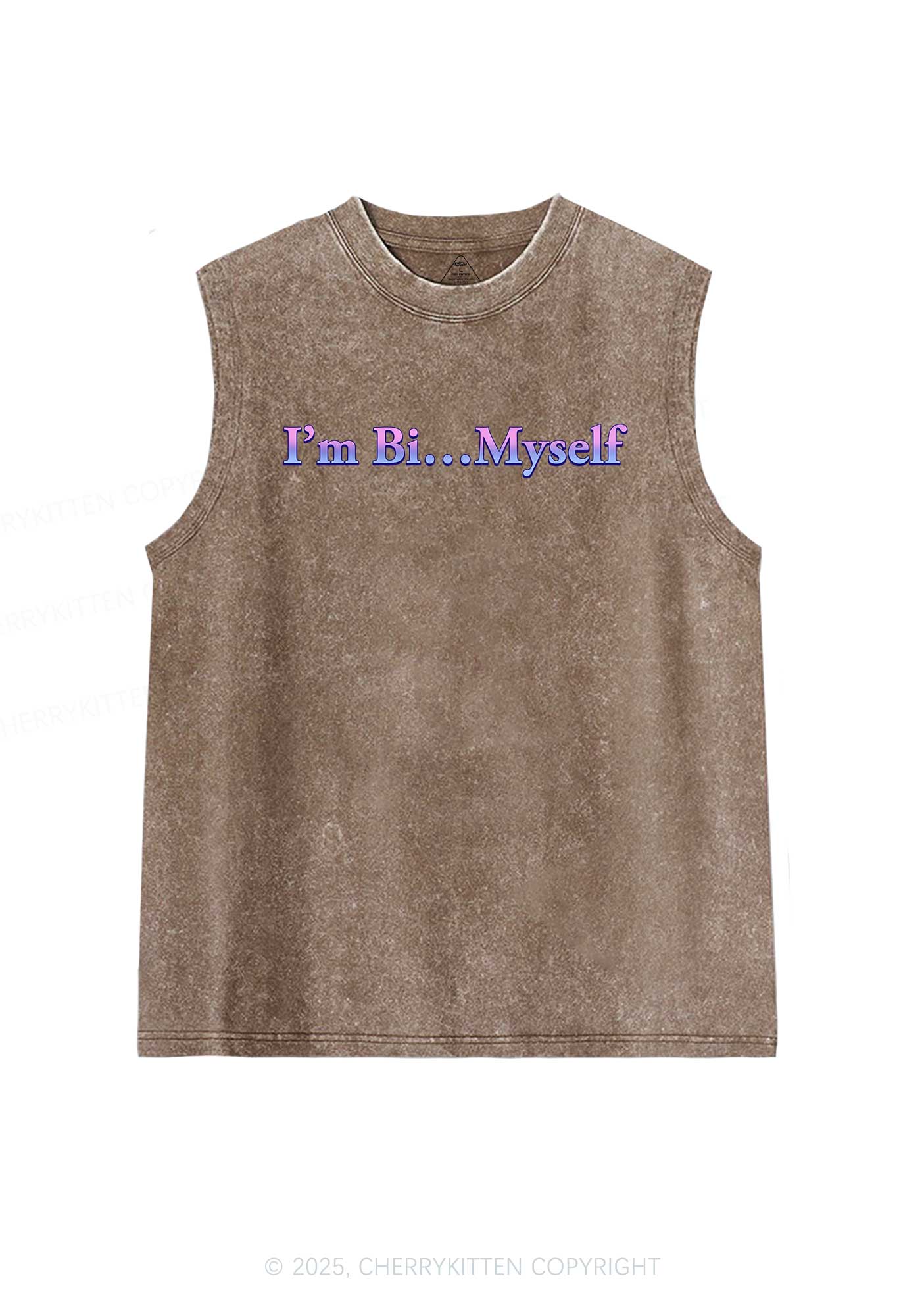 Im Bi Myself Pride Y2K Washed Muscle Tank Cherrykitten - Image 6