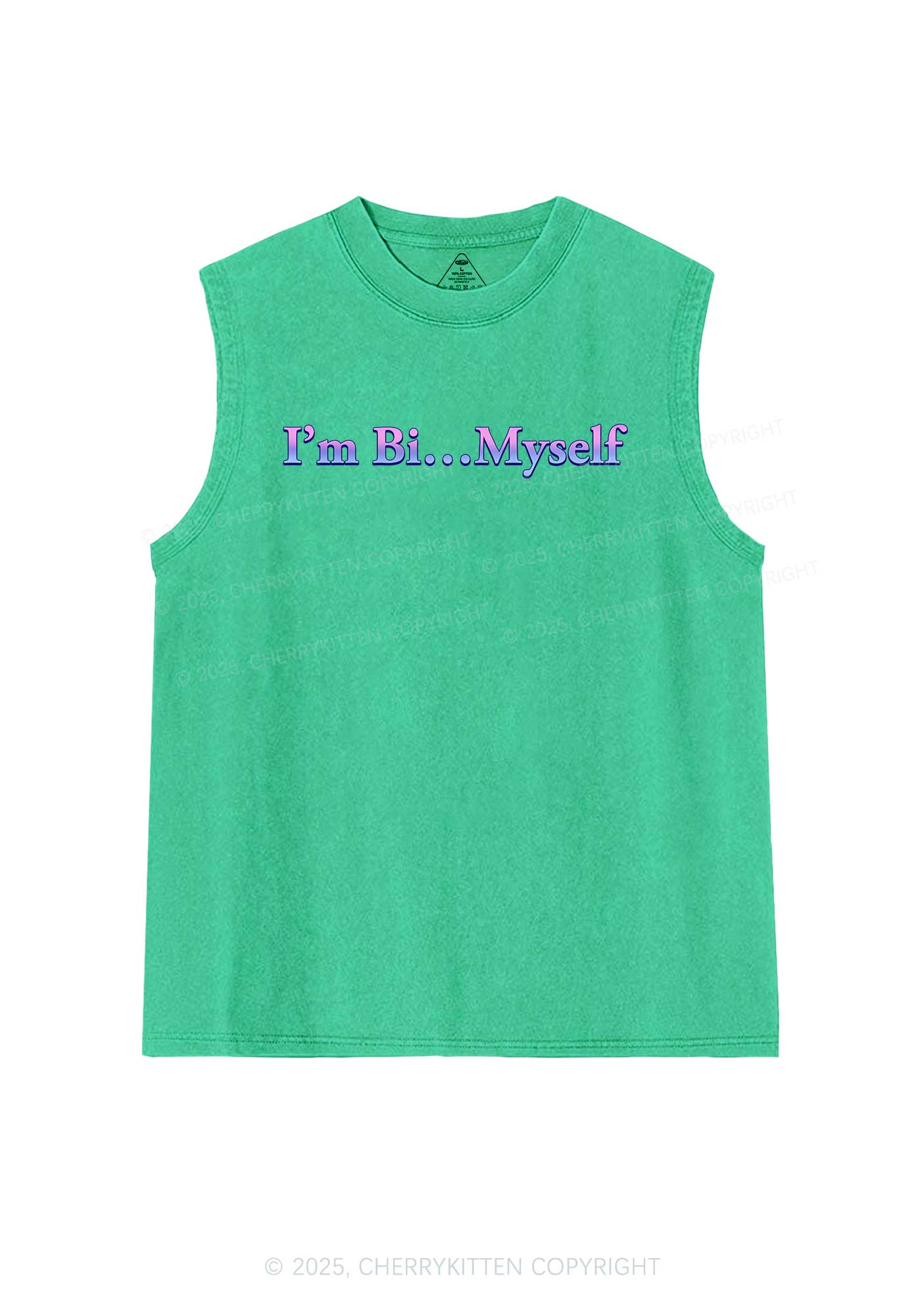 Im Bi Myself Pride Y2K Washed Muscle Tank Cherrykitten - Image 7