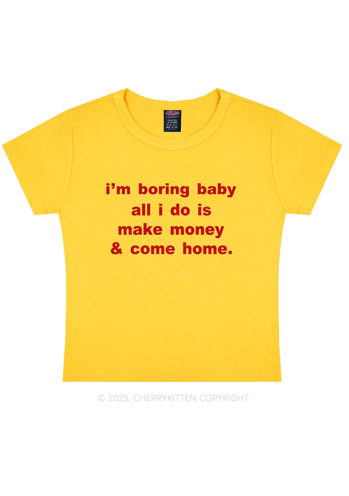 Im Boring Baby Y2K Baby Tee Cherrykitten - Image 4