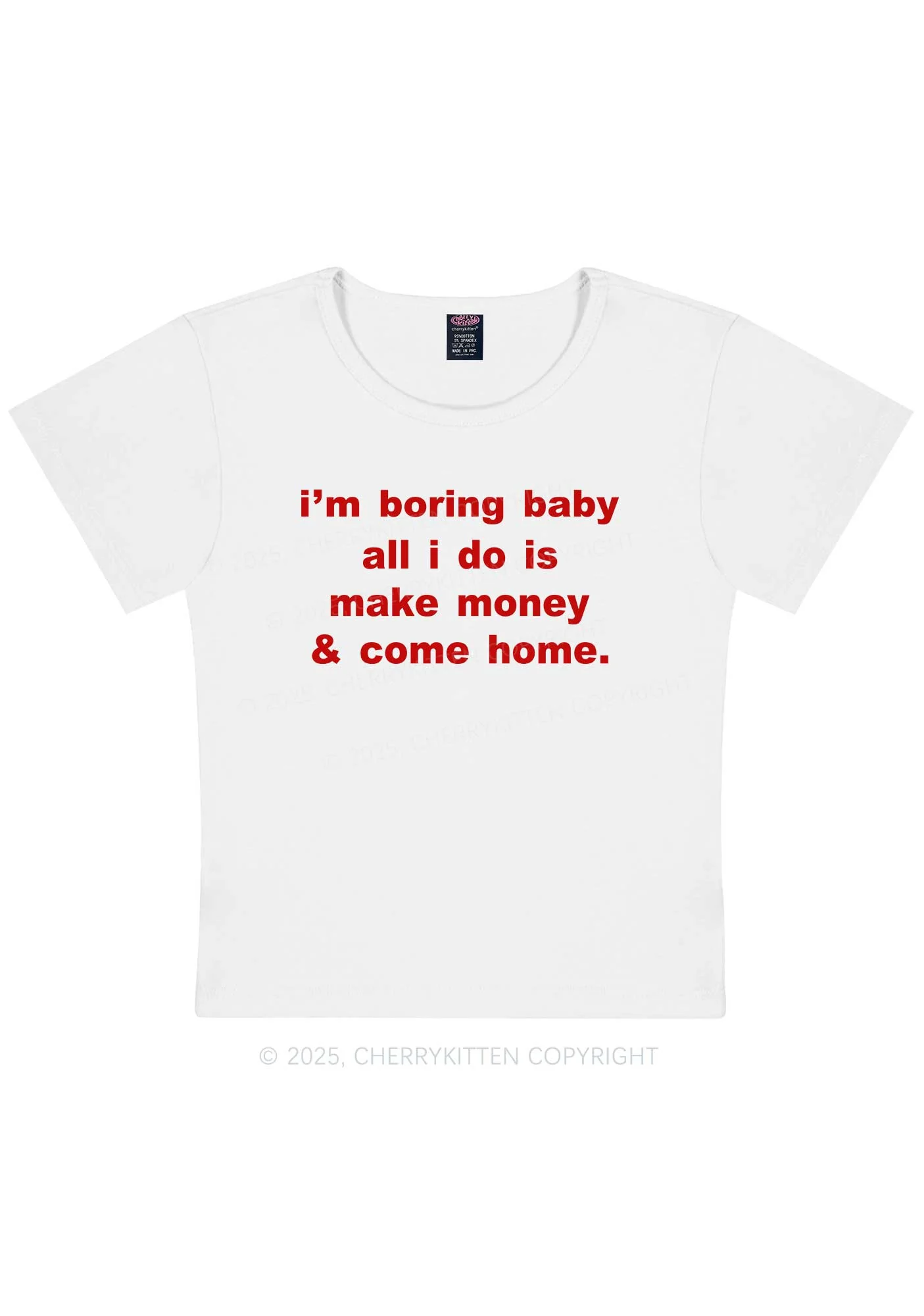 Im Boring Baby Y2K Baby Tee Cherrykitten - Image 5