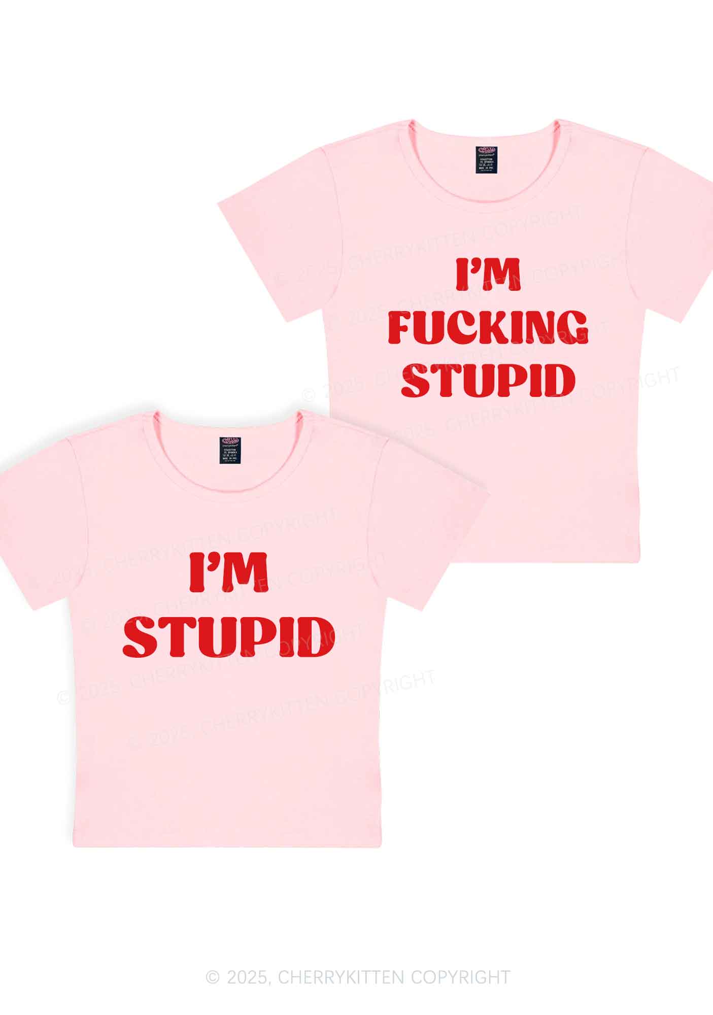 Im Fxxking Stupid Y2K Valentine's Day Baby Tee Cherrykitten - Image 12