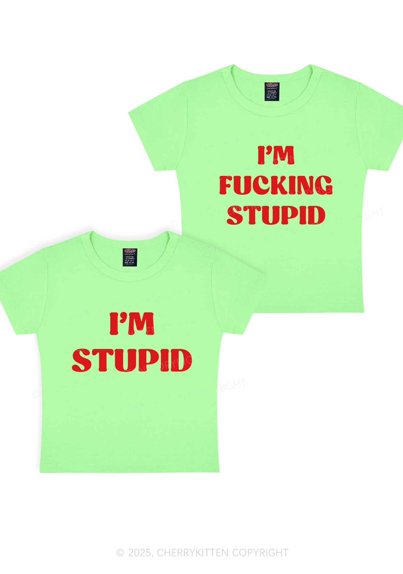 Im Fxxking Stupid Y2K Valentine's Day Baby Tee Cherrykitten - Image 13