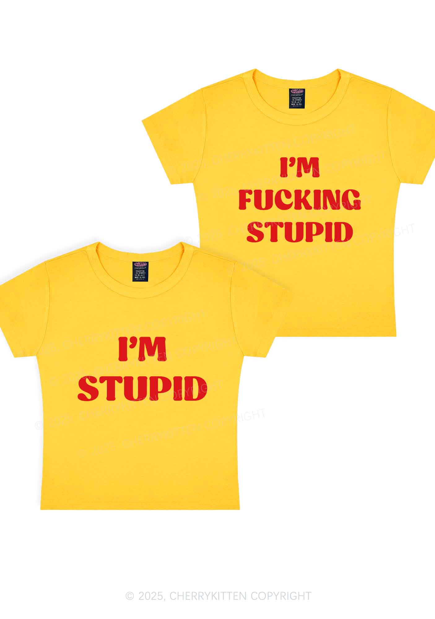 Im Fxxking Stupid Y2K Valentine's Day Baby Tee Cherrykitten - Image 4