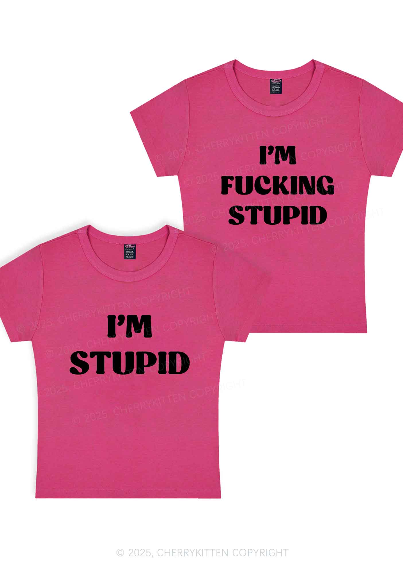 Im Fxxking Stupid Y2K Valentine's Day Baby Tee Cherrykitten - Image 7
