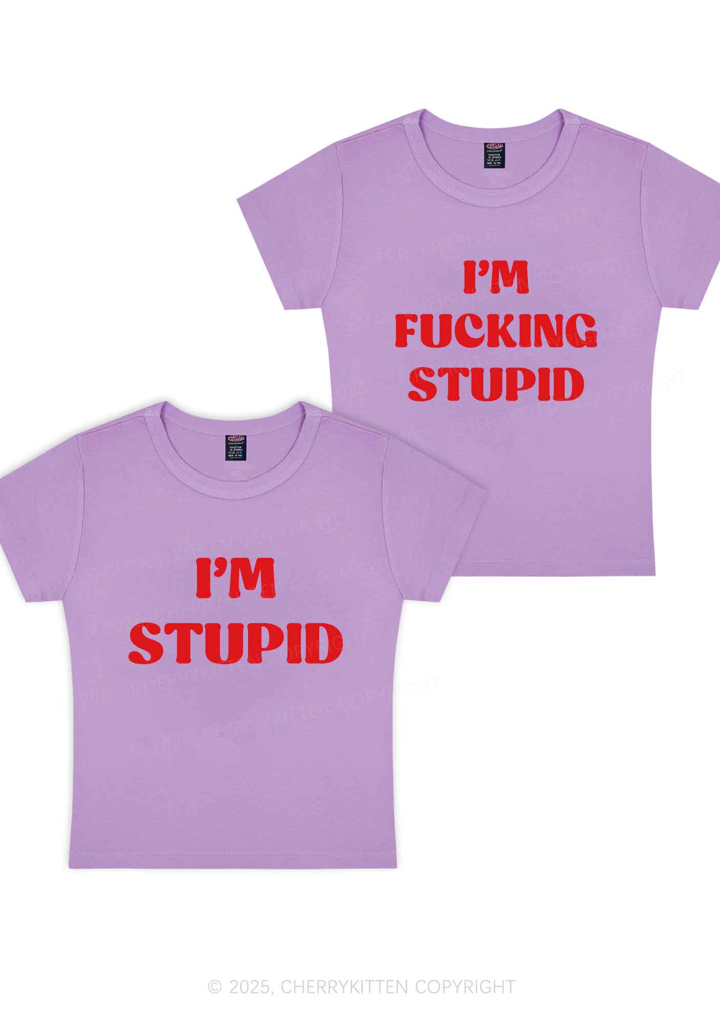 Im Fxxking Stupid Y2K Valentine's Day Baby Tee Cherrykitten - Image 8