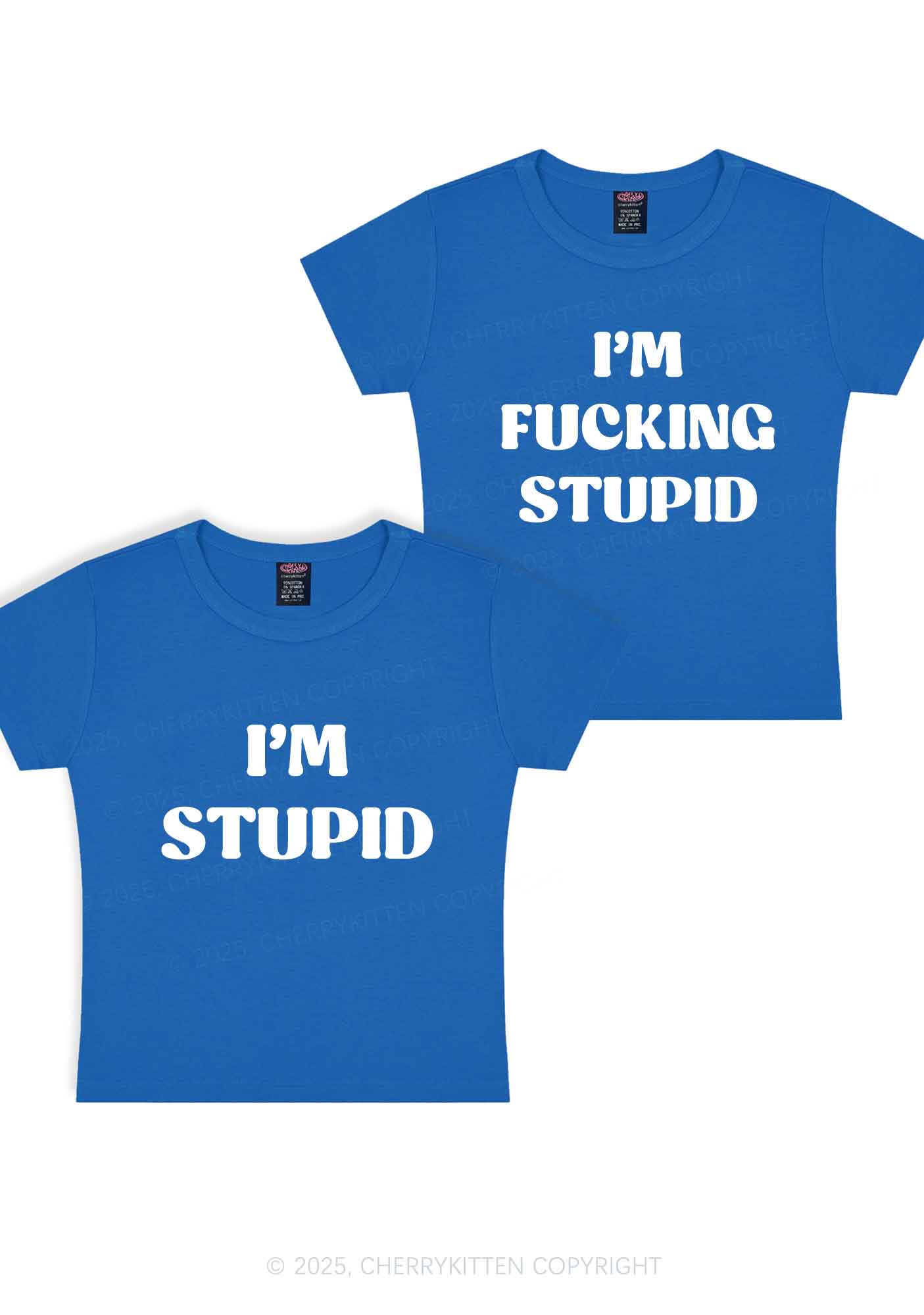 Im Fxxking Stupid Y2K Valentine's Day Baby Tee Cherrykitten - Image 9