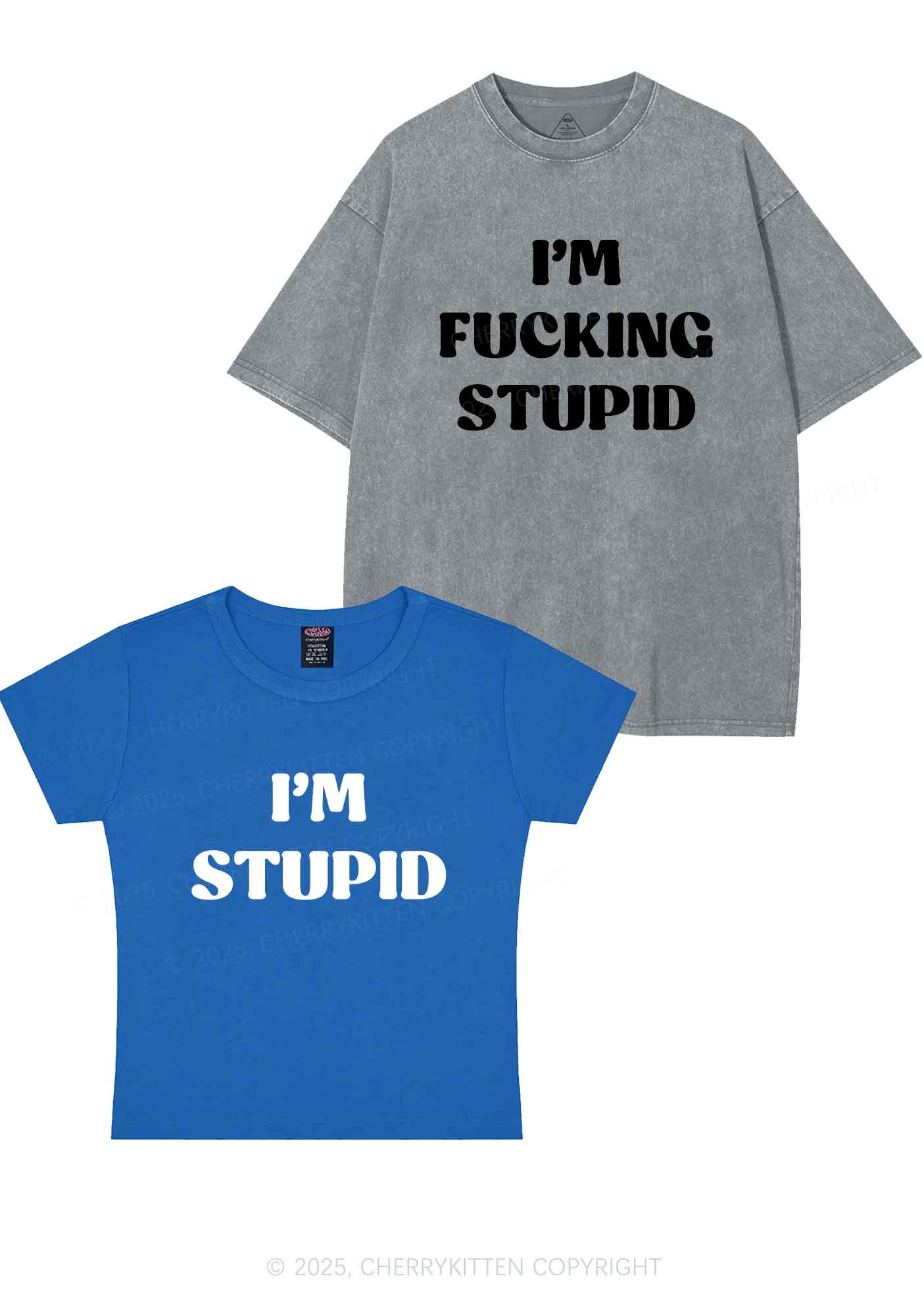 Im Fxxking Stupid Y2K Valentine's Day Couple Shirt Cherrykitten - Image 10