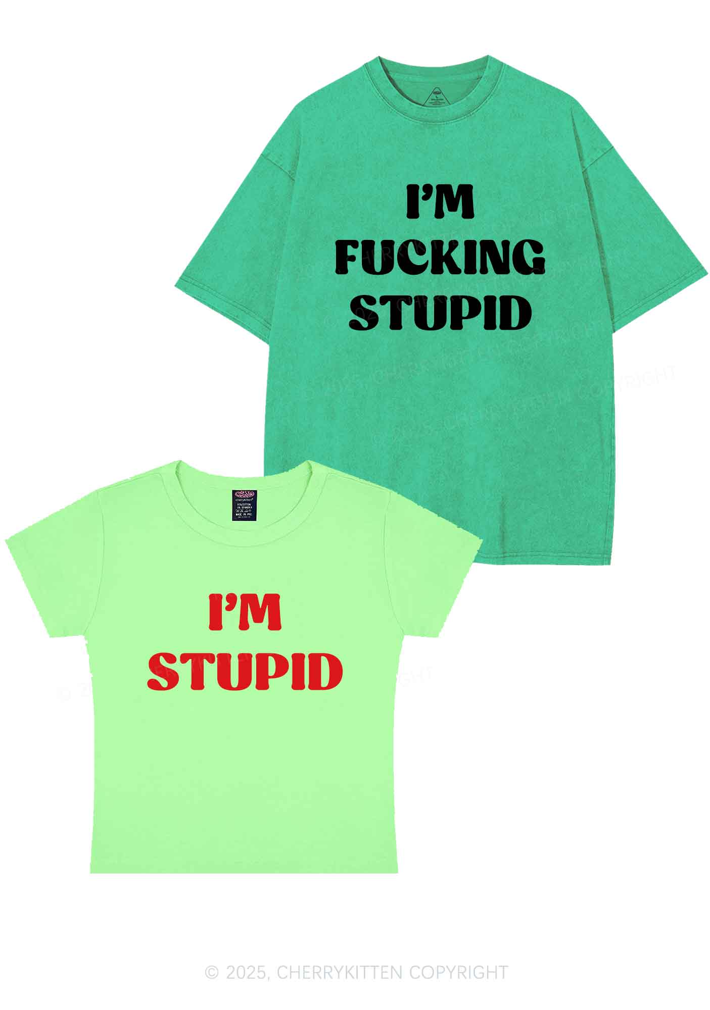 Im Fxxking Stupid Y2K Valentine's Day Couple Shirt Cherrykitten - Image 13