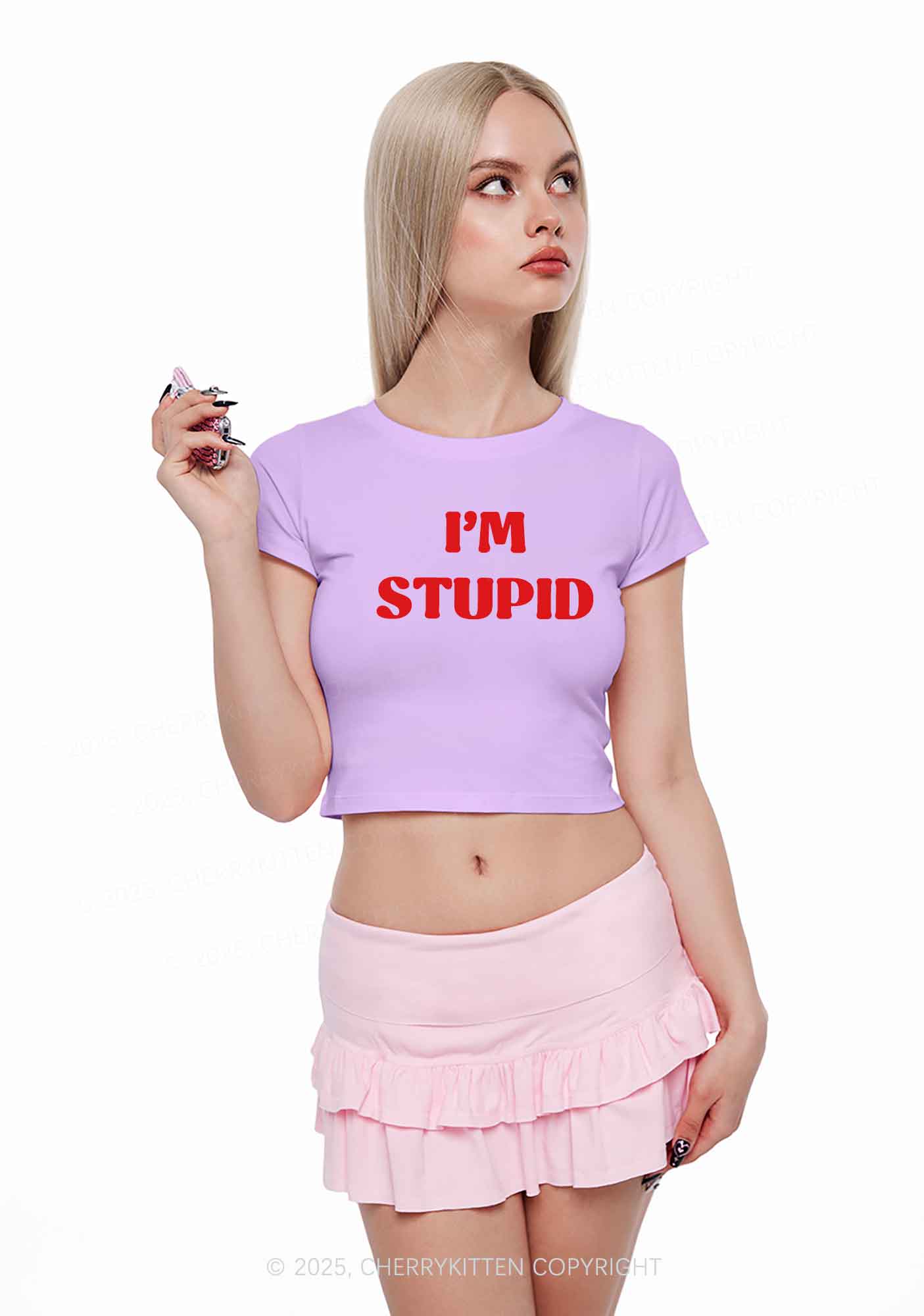 Im Fxxking Stupid Y2K Valentine's Day Couple Shirt Cherrykitten - Image 3