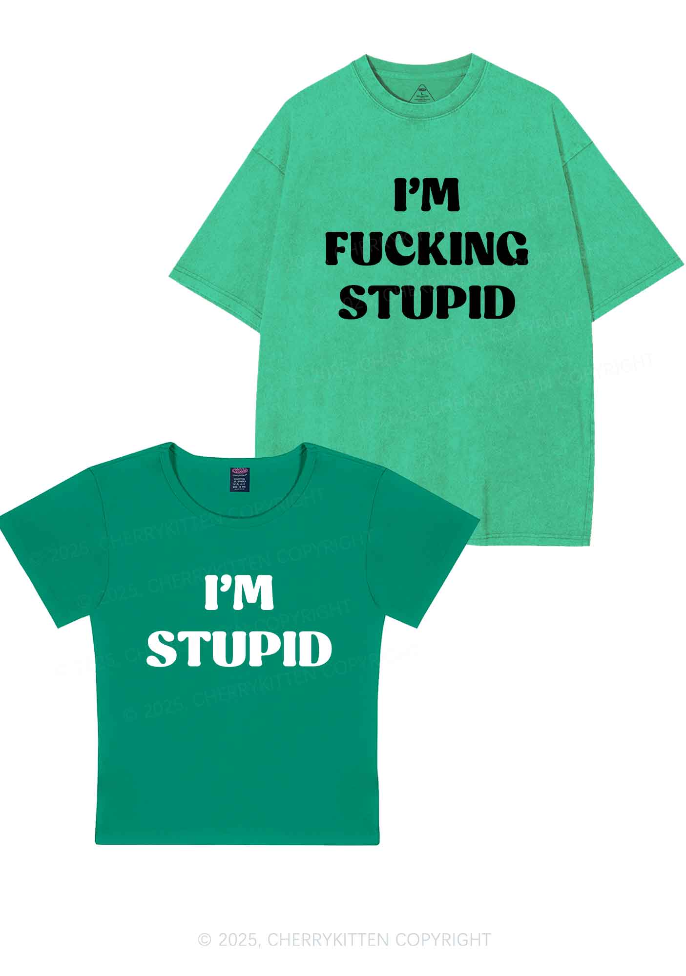 Im Fxxking Stupid Y2K Valentine's Day Couple Shirt Cherrykitten - Image 9