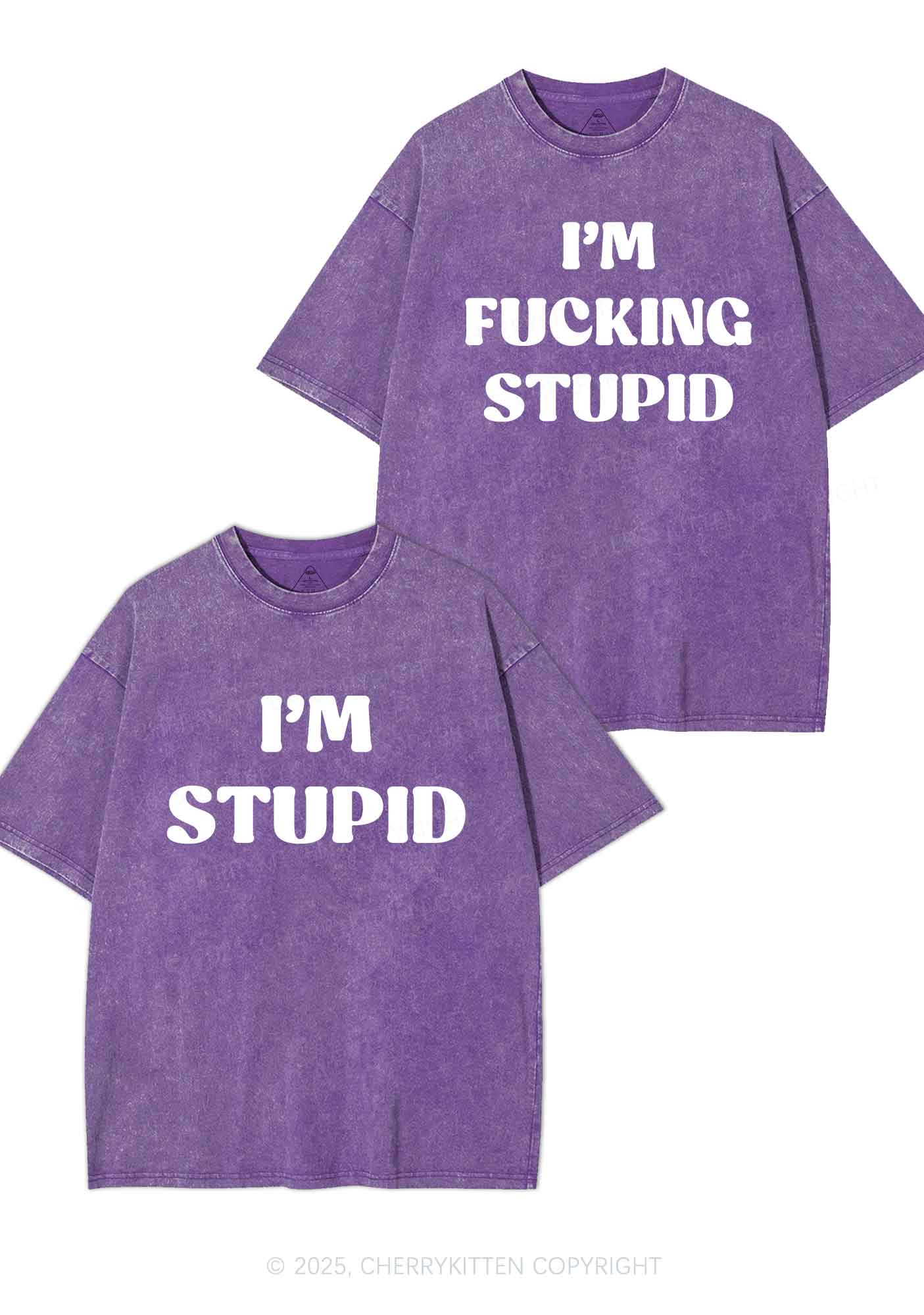 Im Fxxking Stupid Y2K Valentine's Day Washed Tee Cherrykitten - Image 5