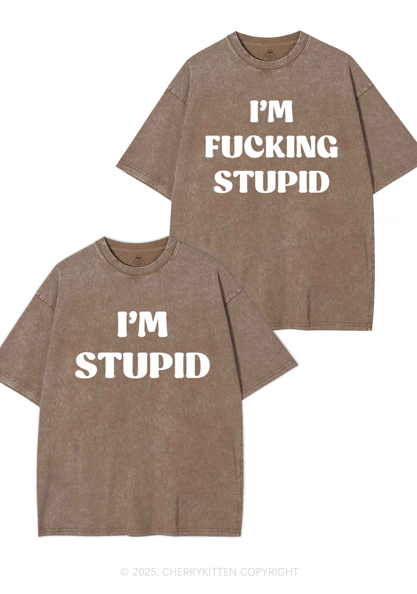 Im Fxxking Stupid Y2K Valentine's Day Washed Tee Cherrykitten - Image 7