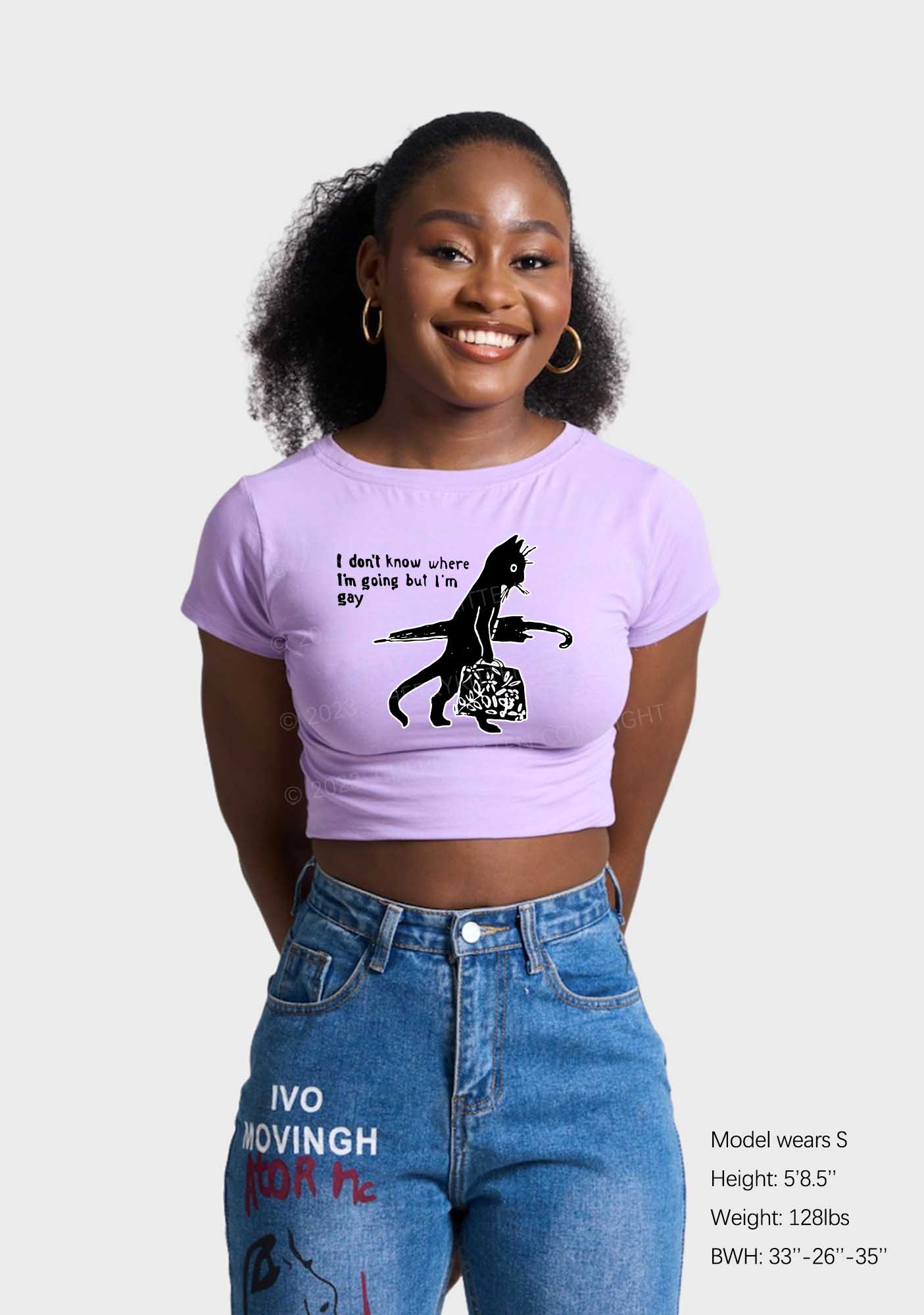 I'm Gay Y2K Baby Tee Cherrykitten - Image 2