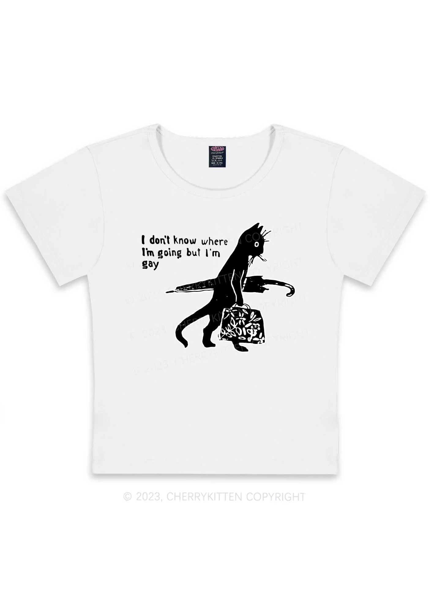 I'm Gay Y2K Baby Tee Cherrykitten - Image 3