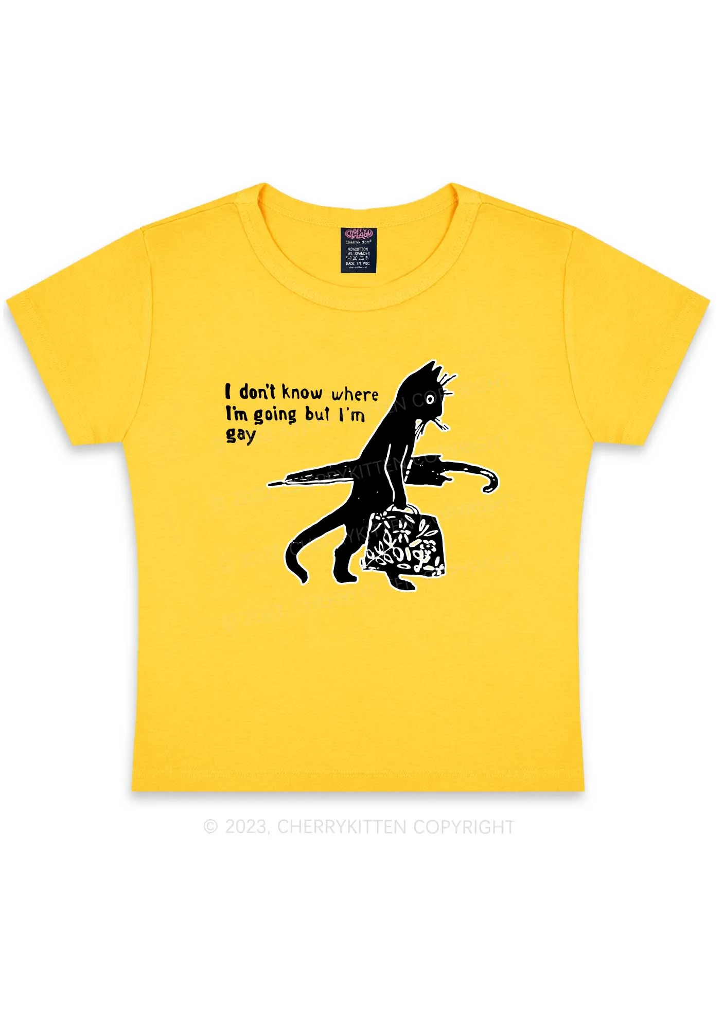 I'm Gay Y2K Baby Tee Cherrykitten - Image 5
