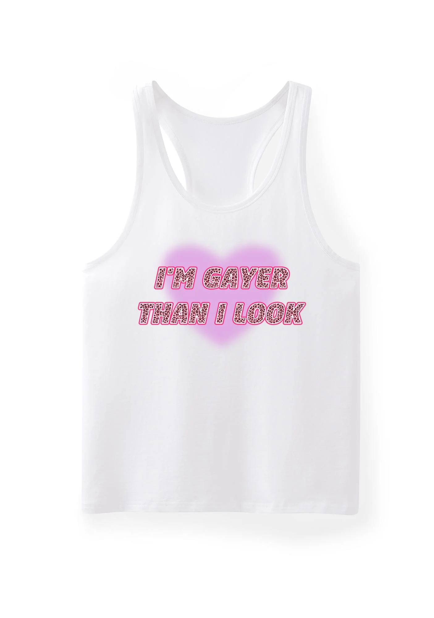 Im Gayer Than I Look Pride Y2K Men Racerback Tank Top Cherrykitten - Image 4