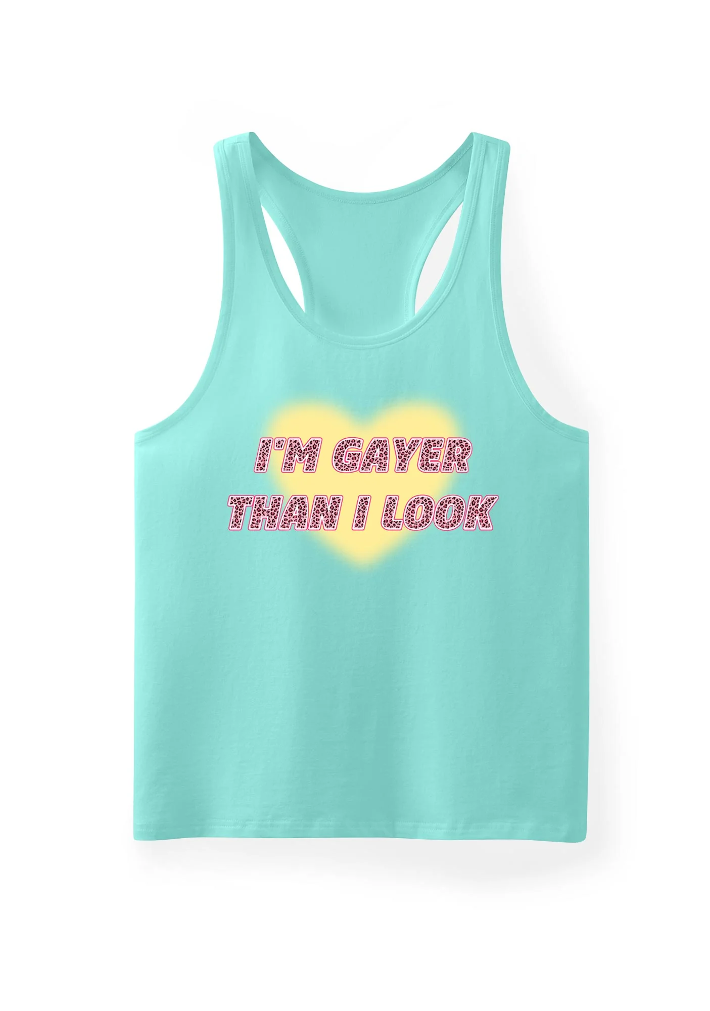 Im Gayer Than I Look Pride Y2K Men Racerback Tank Top Cherrykitten - Image 6