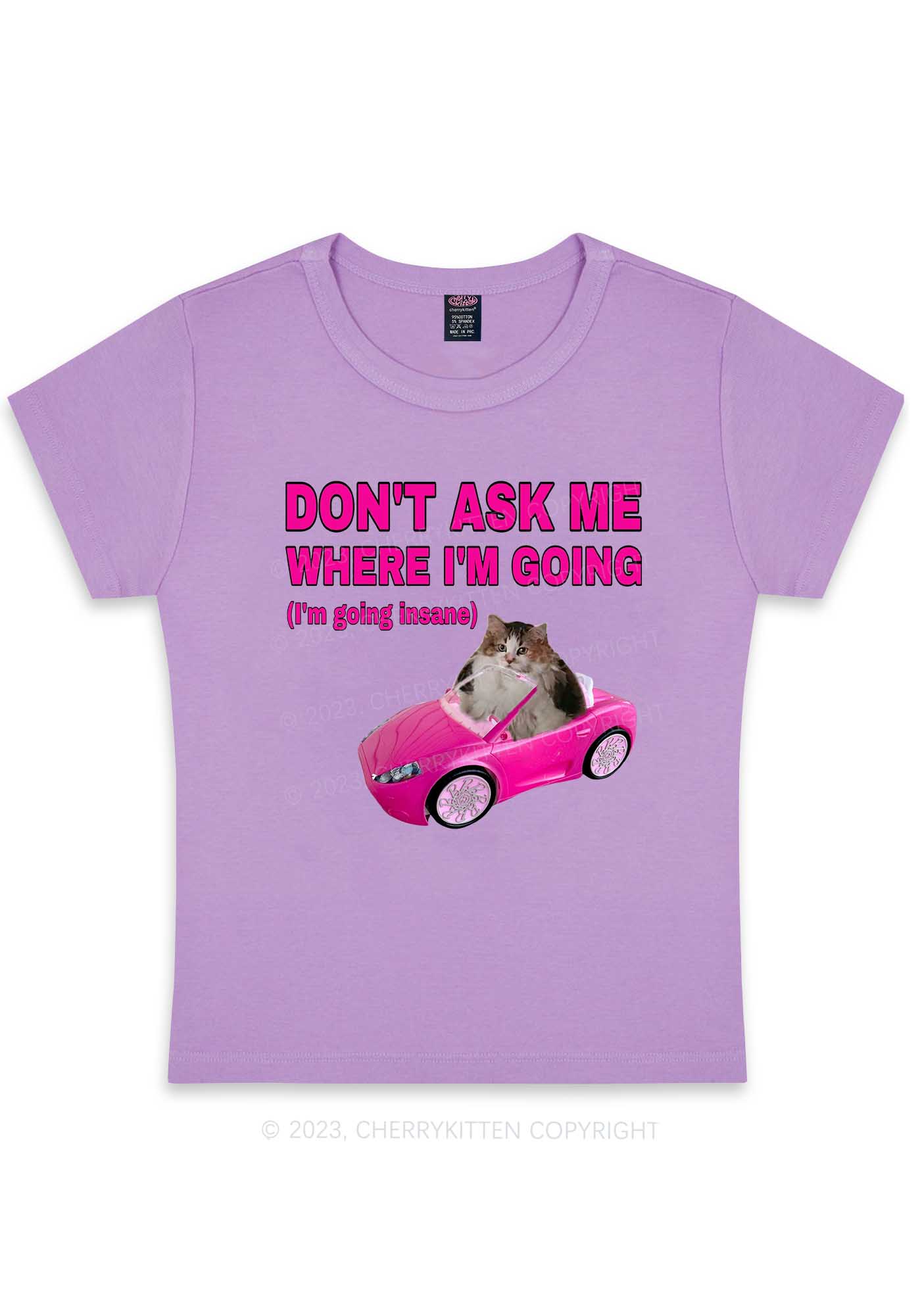 I'm Going Insane Y2K Baby Tee Cherrykitten - Image 4