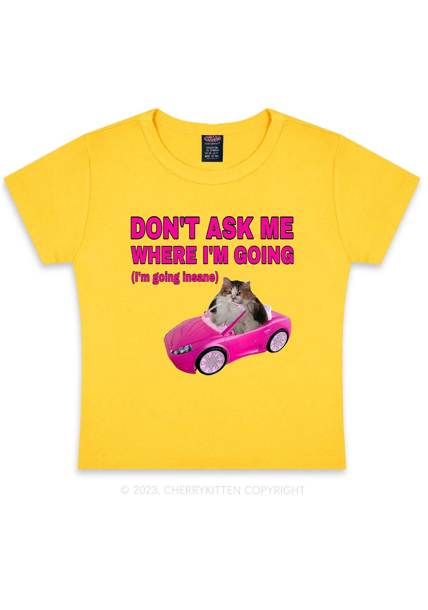 I'm Going Insane Y2K Baby Tee Cherrykitten - Image 5
