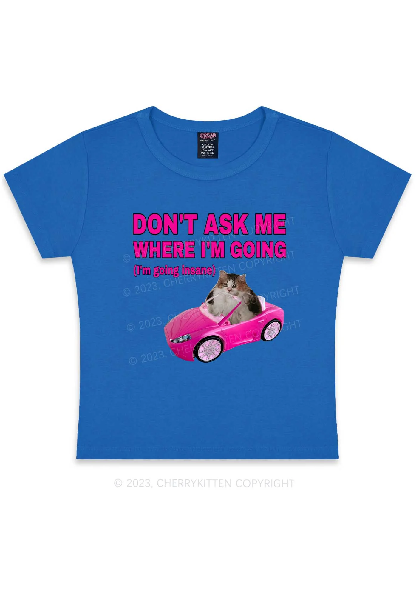 I'm Going Insane Y2K Baby Tee Cherrykitten - Image 6