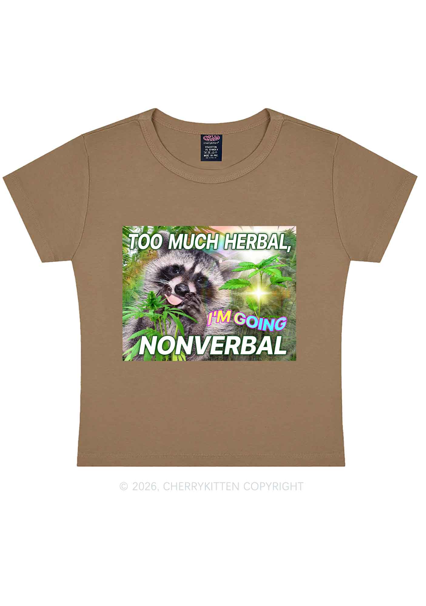 Im Going Nonverbal Y2K Baby Tee Cherrykitten - Image 10
