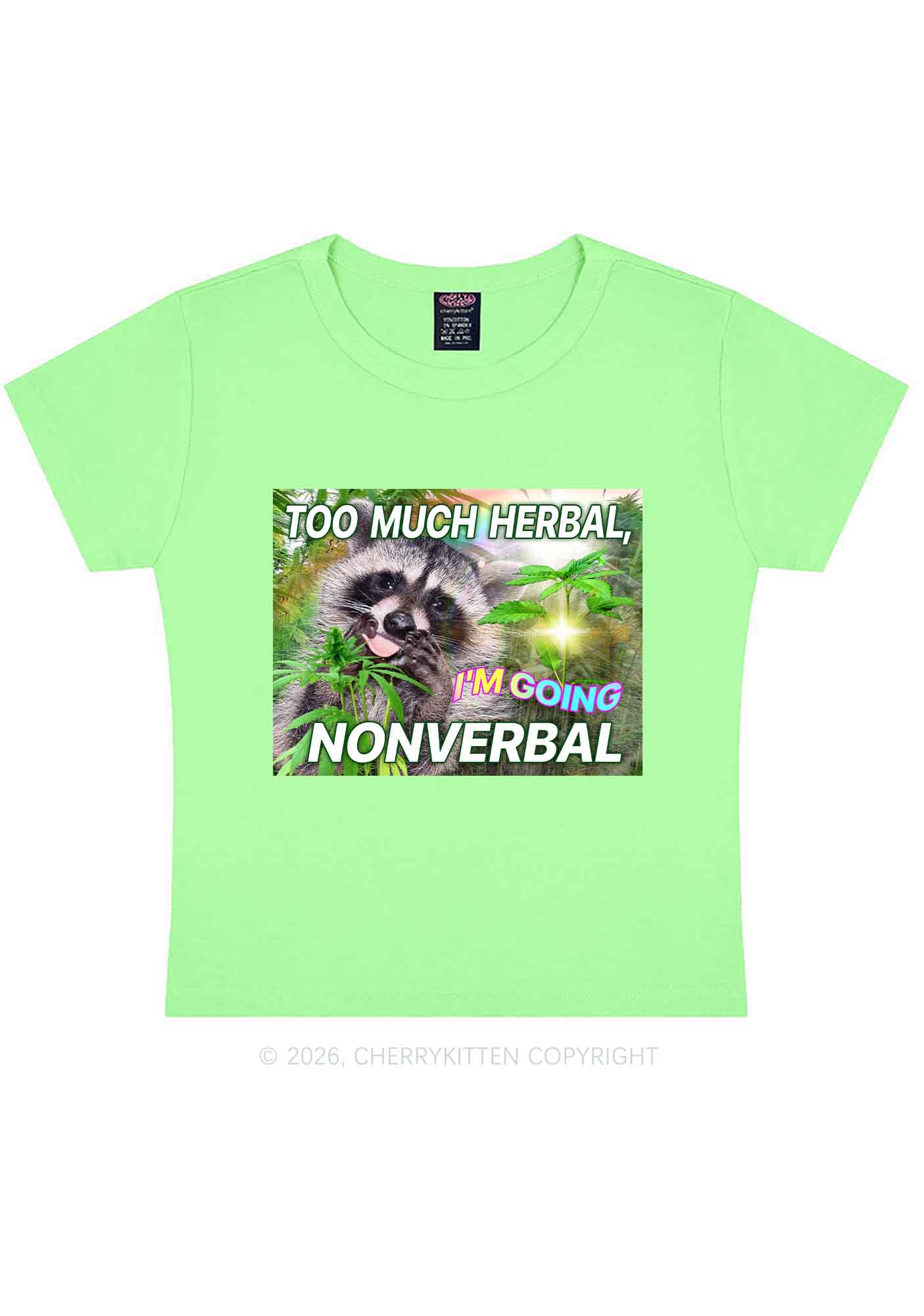 Im Going Nonverbal Y2K Baby Tee Cherrykitten - Image 11