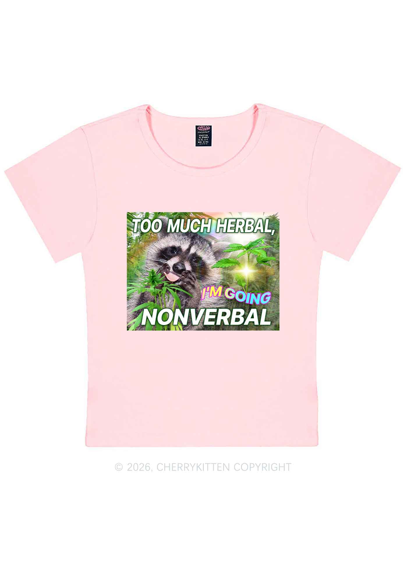 Im Going Nonverbal Y2K Baby Tee Cherrykitten - Image 12