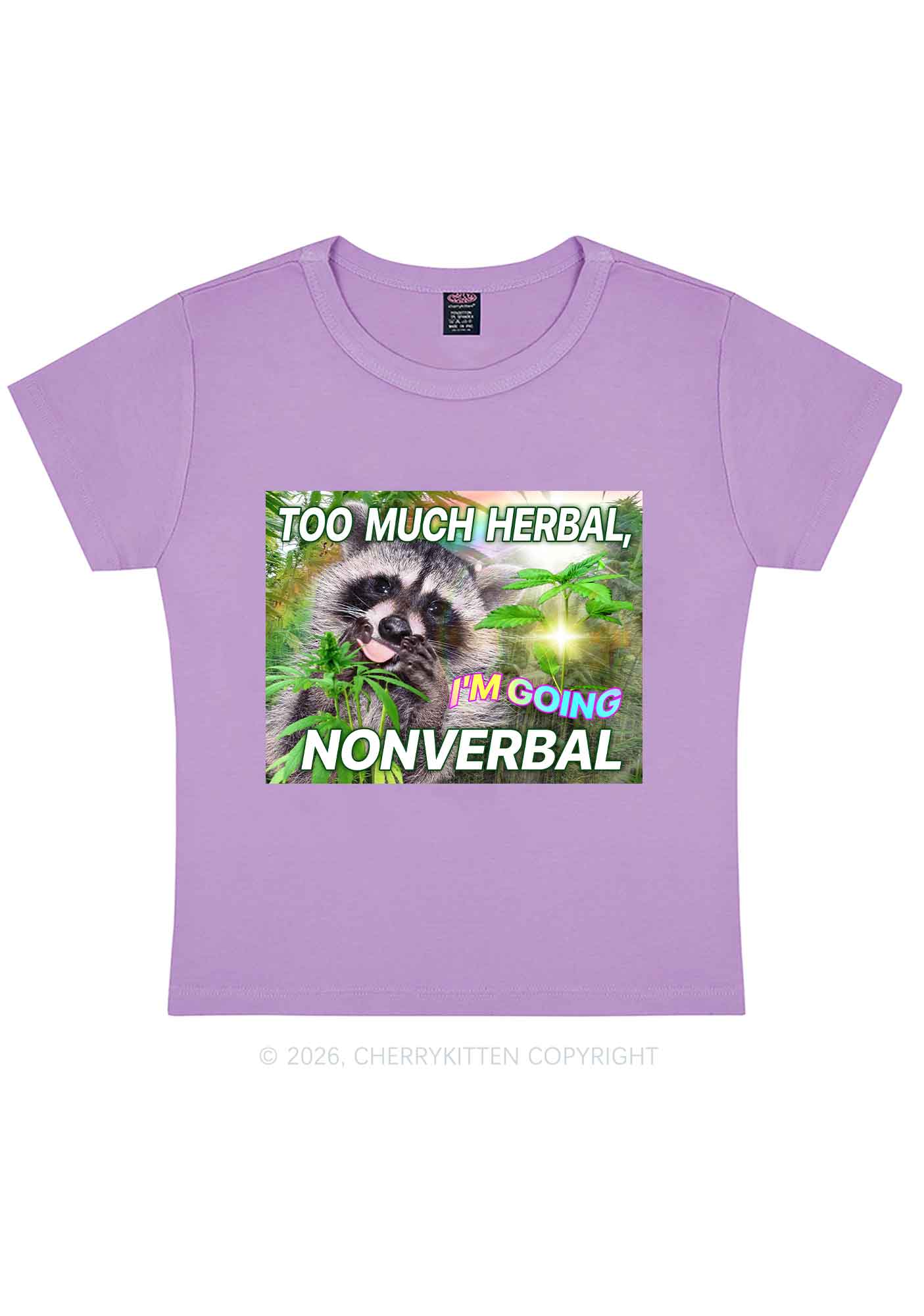 Im Going Nonverbal Y2K Baby Tee Cherrykitten - Image 6