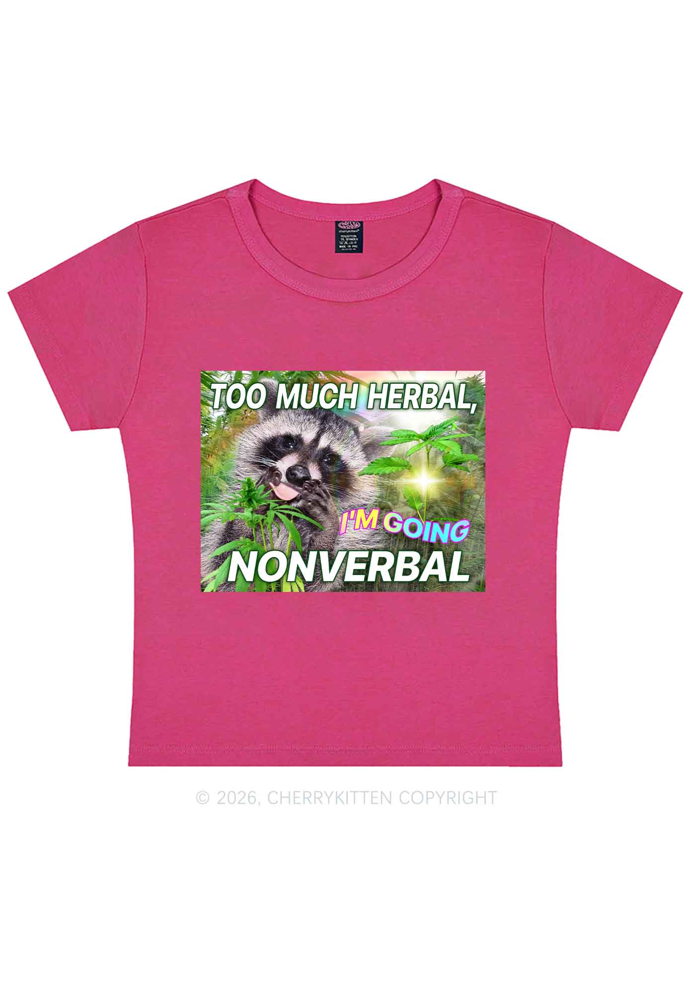 Im Going Nonverbal Y2K Baby Tee Cherrykitten - Image 7