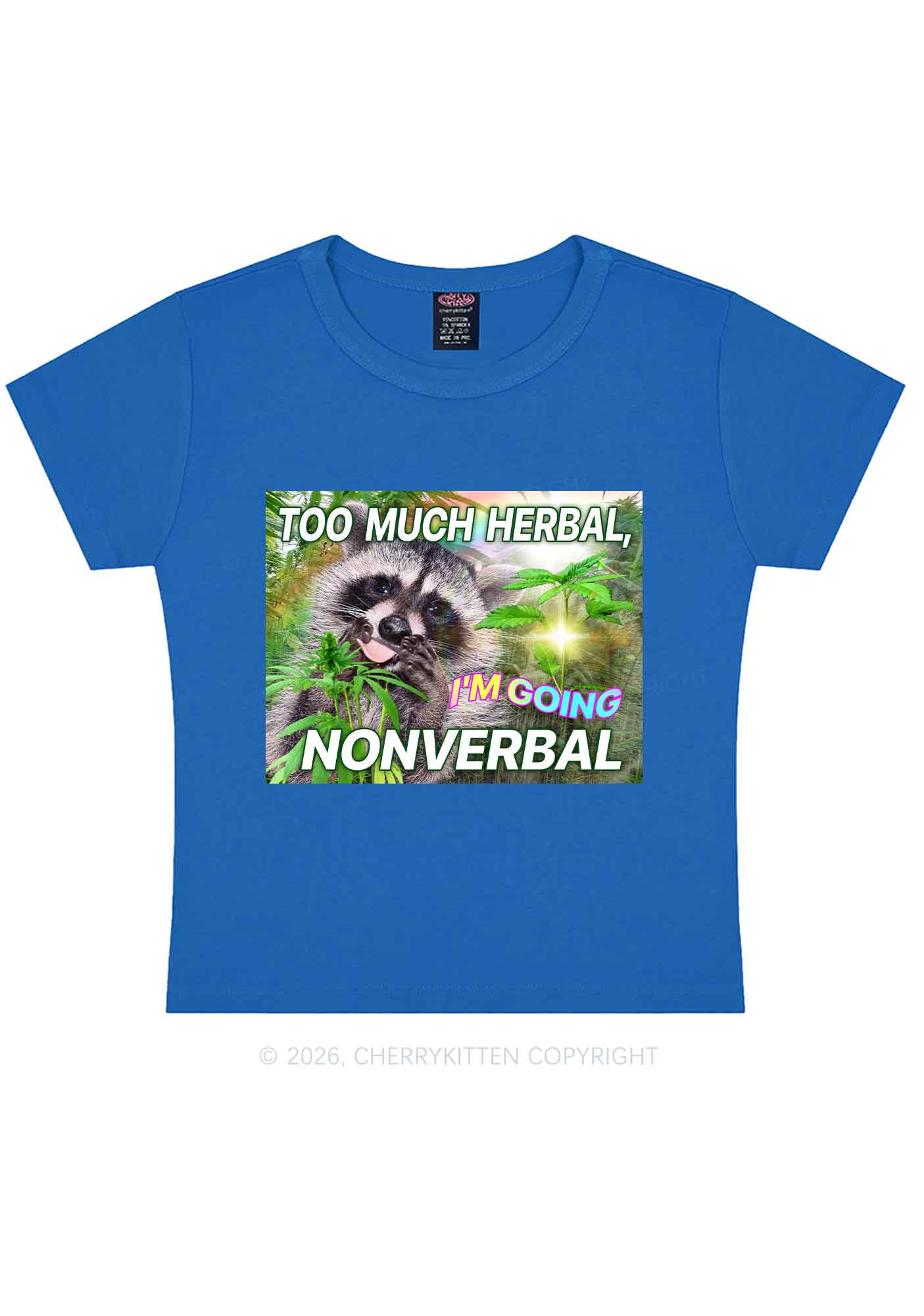 Im Going Nonverbal Y2K Baby Tee Cherrykitten - Image 9