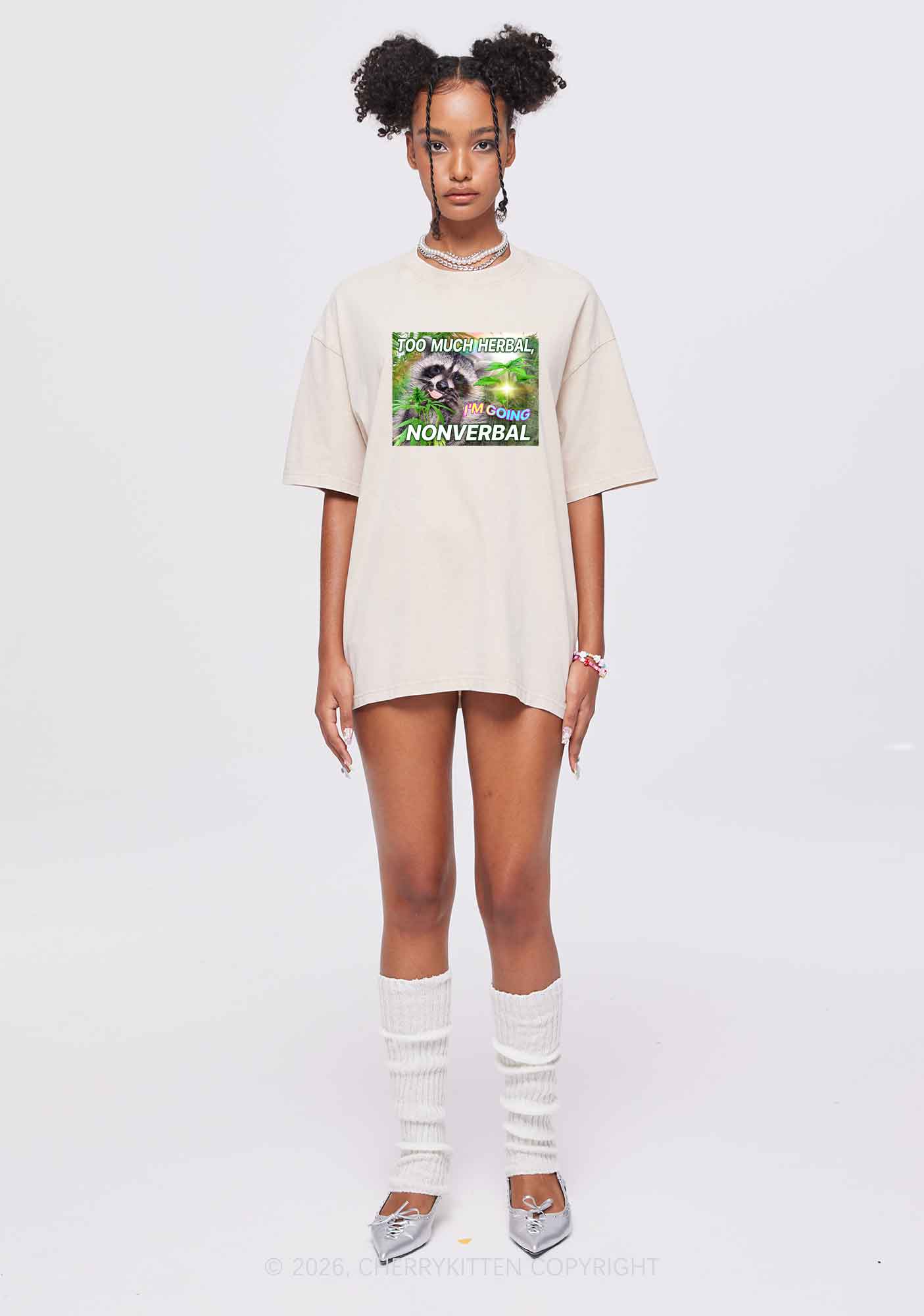 Im Going Nonverbal Y2K Shirts Washed Tee Cherrykitten - Image 2