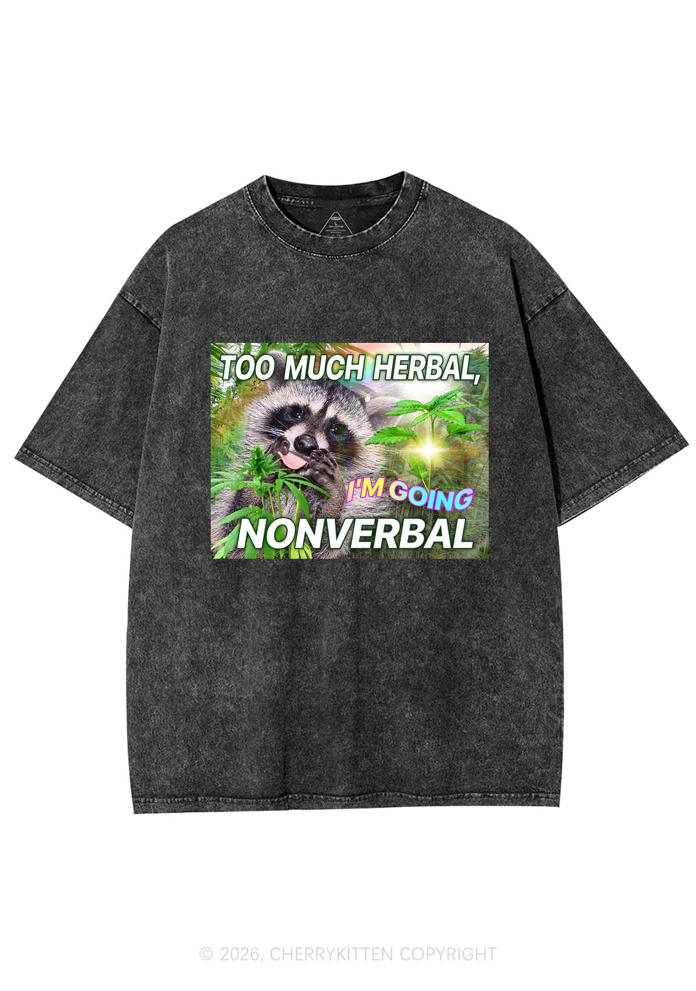 Im Going Nonverbal Y2K Shirts Washed Tee Cherrykitten - Image 3