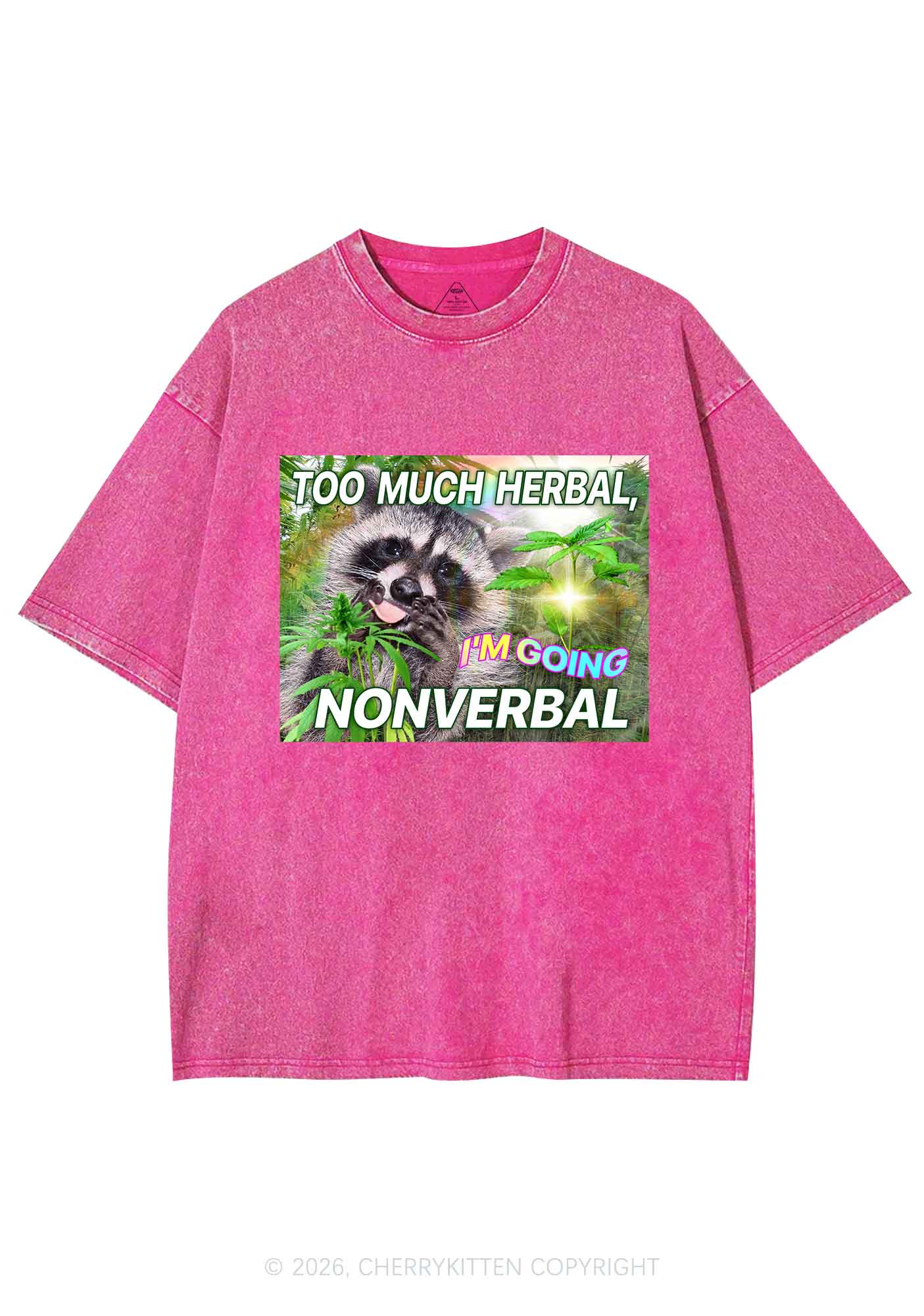 Im Going Nonverbal Y2K Shirts Washed Tee Cherrykitten - Image 4