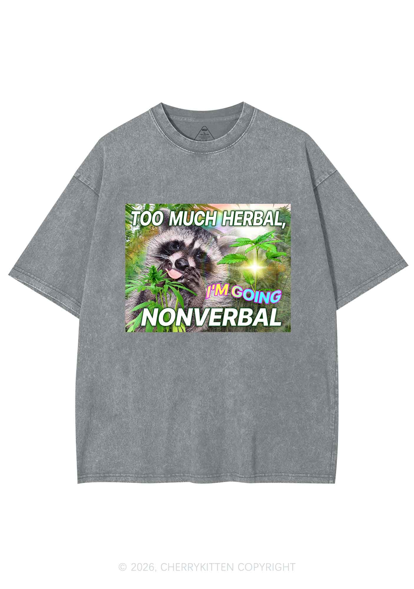 Im Going Nonverbal Y2K Shirts Washed Tee Cherrykitten - Image 7