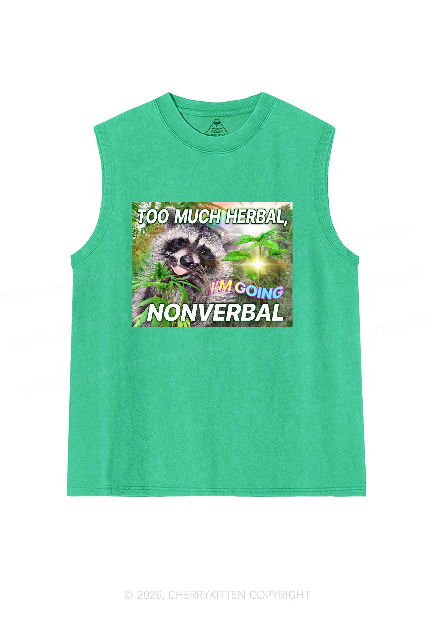 Im Going Nonverbal Y2K Washed Muscle Tank Cherrykitten - Image 4