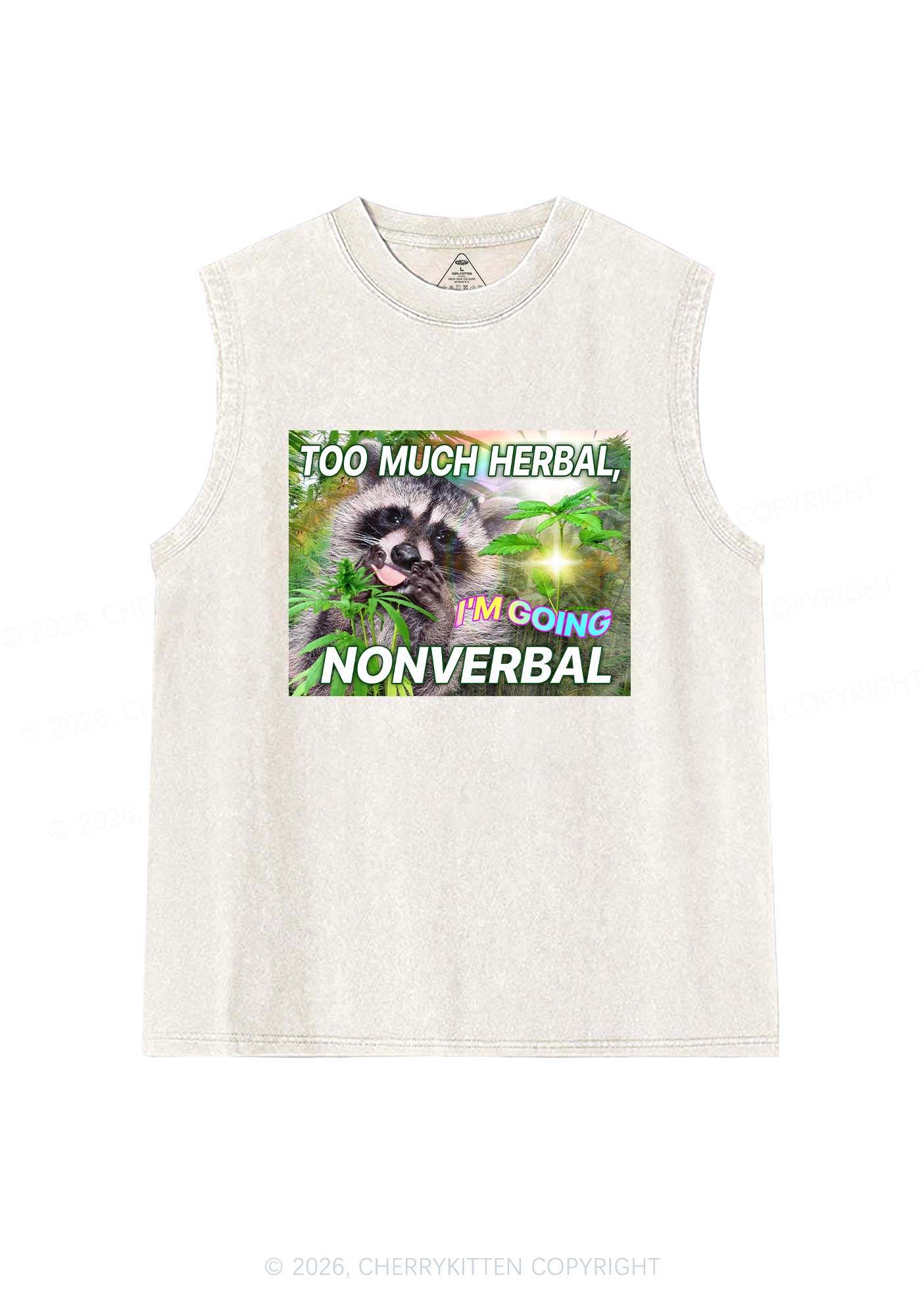 Im Going Nonverbal Y2K Washed Muscle Tank Cherrykitten - Image 5