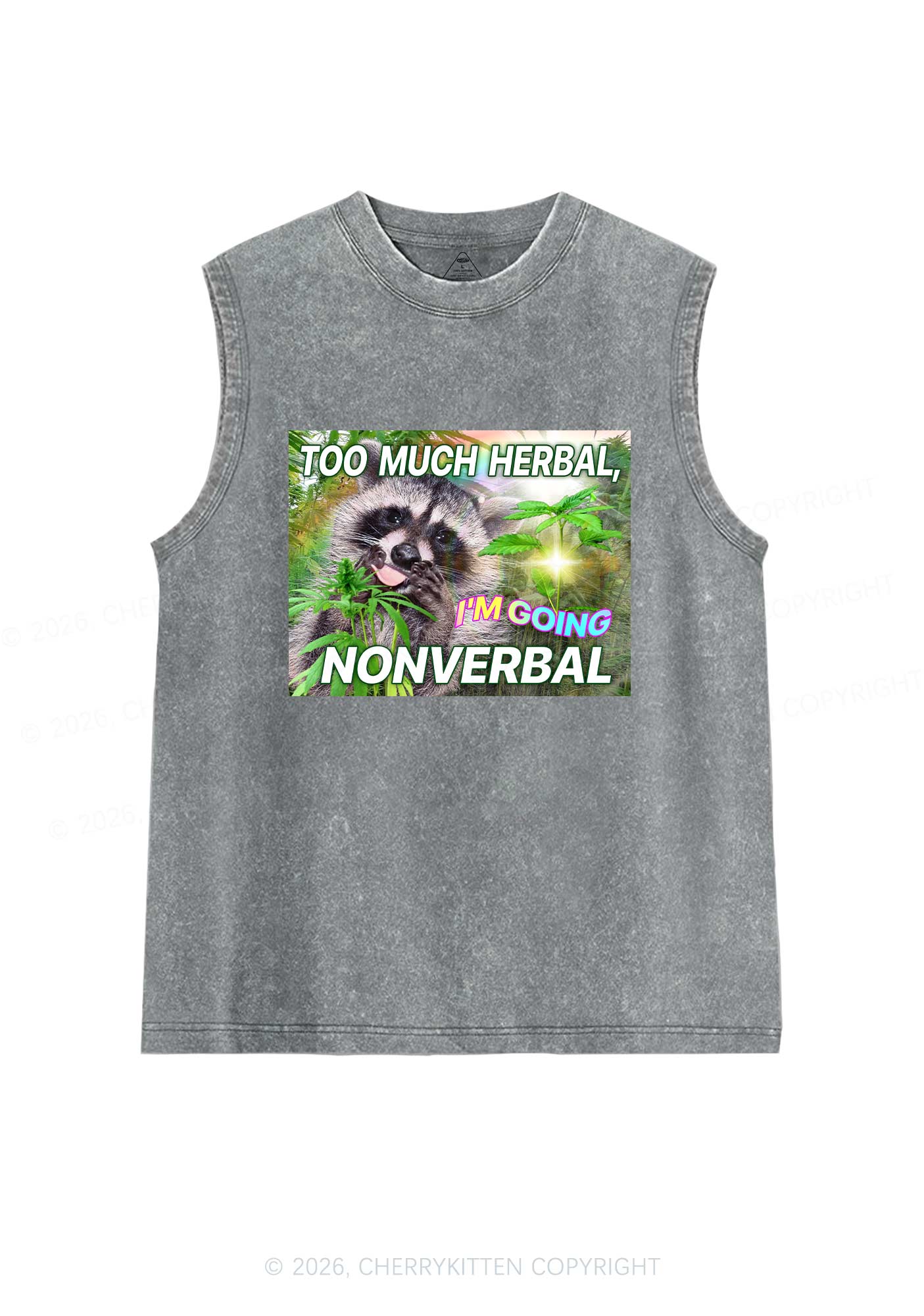 Im Going Nonverbal Y2K Washed Muscle Tank Cherrykitten - Image 6