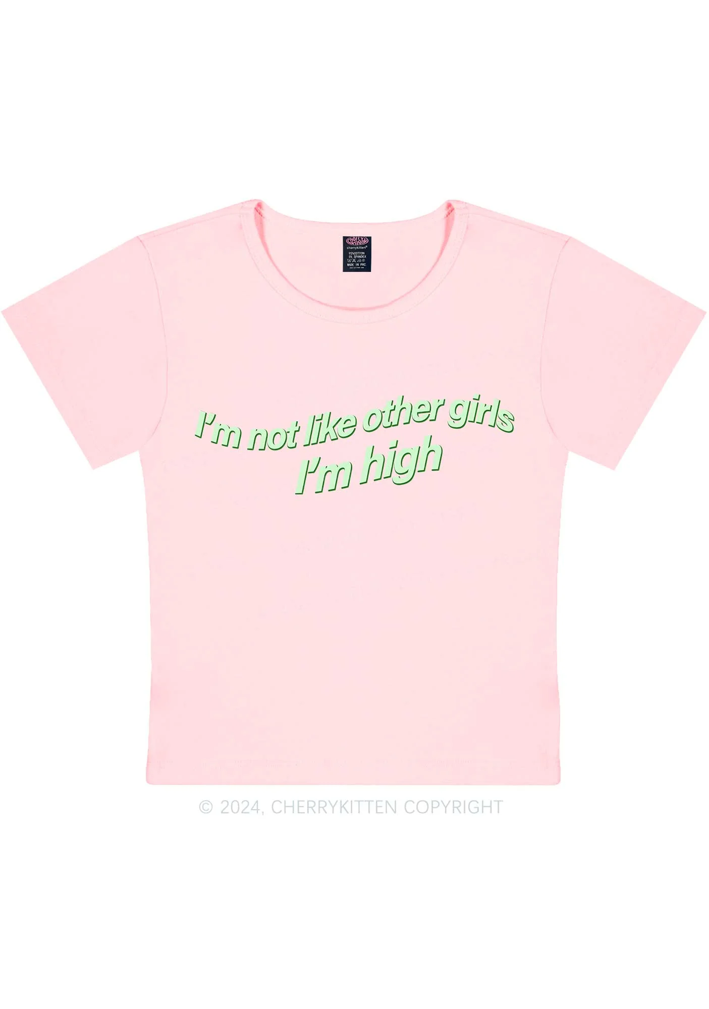 Im High Girl Y2K Baby Tee Cherrykitten - Image 10