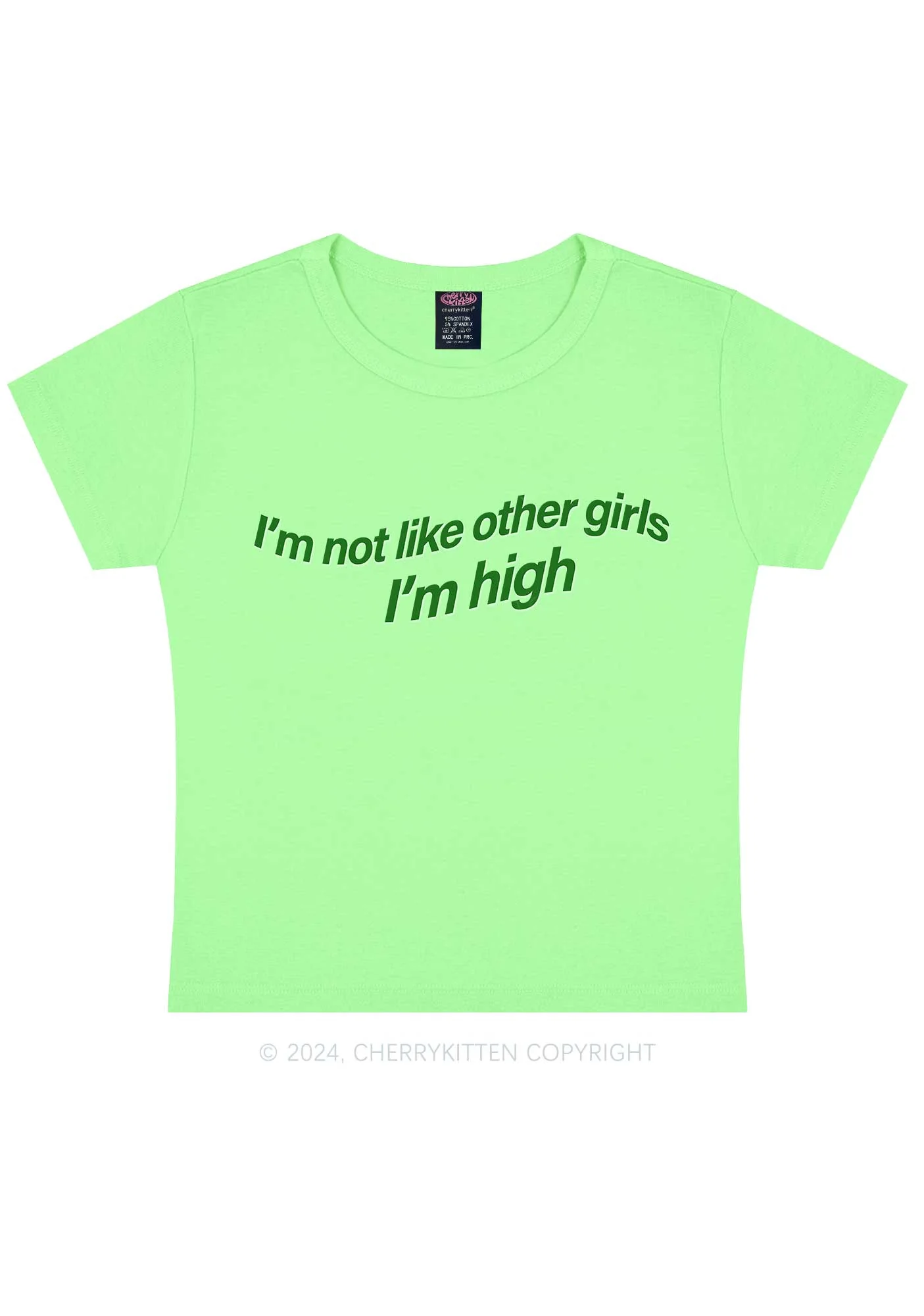 Im High Girl Y2K Baby Tee Cherrykitten - Image 11