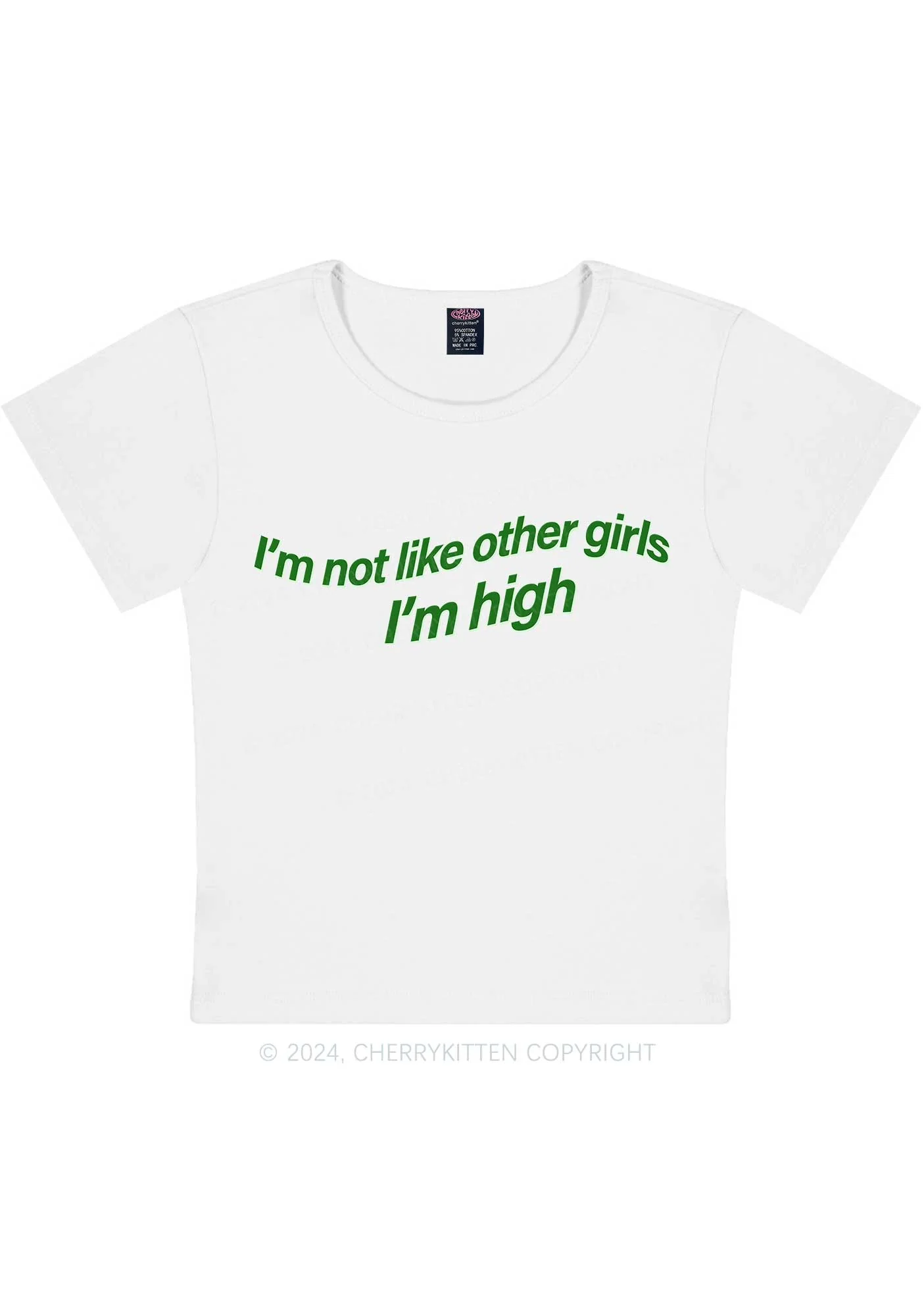 Im High Girl Y2K Baby Tee Cherrykitten - Image 3